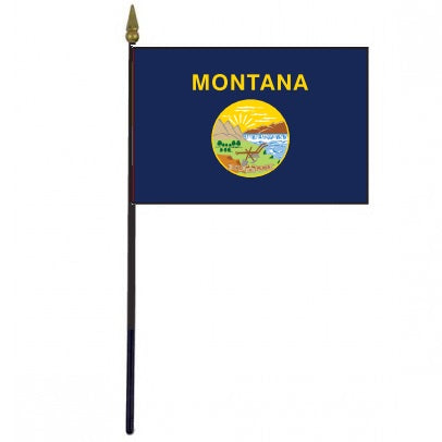 Montana Stick Flag 4x6 Inch - Mini Desktop Flag for Home, Office & Events - Patriotic Decor for Desks, Parties & Celebrations