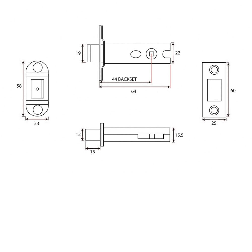 Premium Polished Brass Heavy Duty Tubular PVD Deadbolt - Secure & Durable Door Lock for Homes, Offices & Commercial Buildings