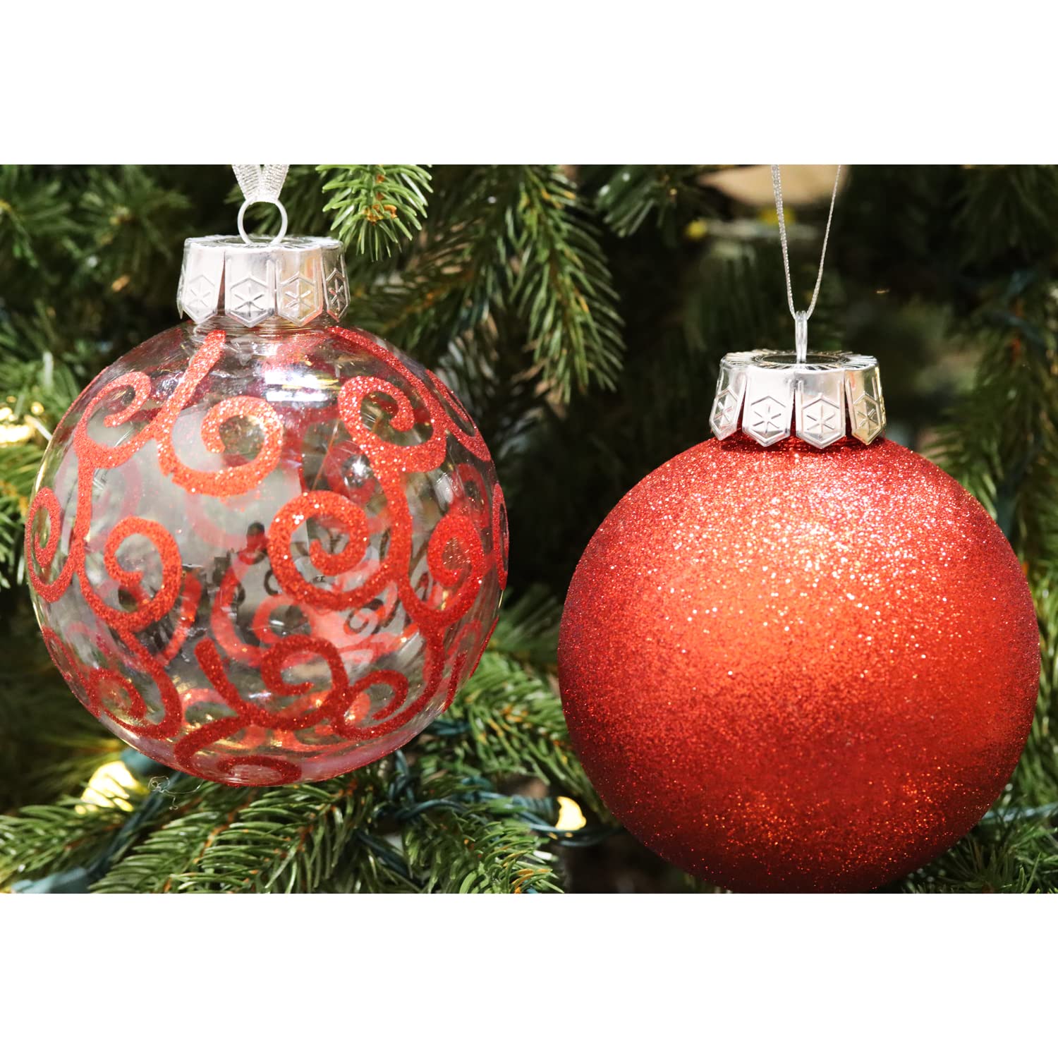 Large Shatterproof Red Christmas Ball Ornaments - 4.72 Inch Holiday Tree Decorations for Xmas Party, Home & Office Decoration