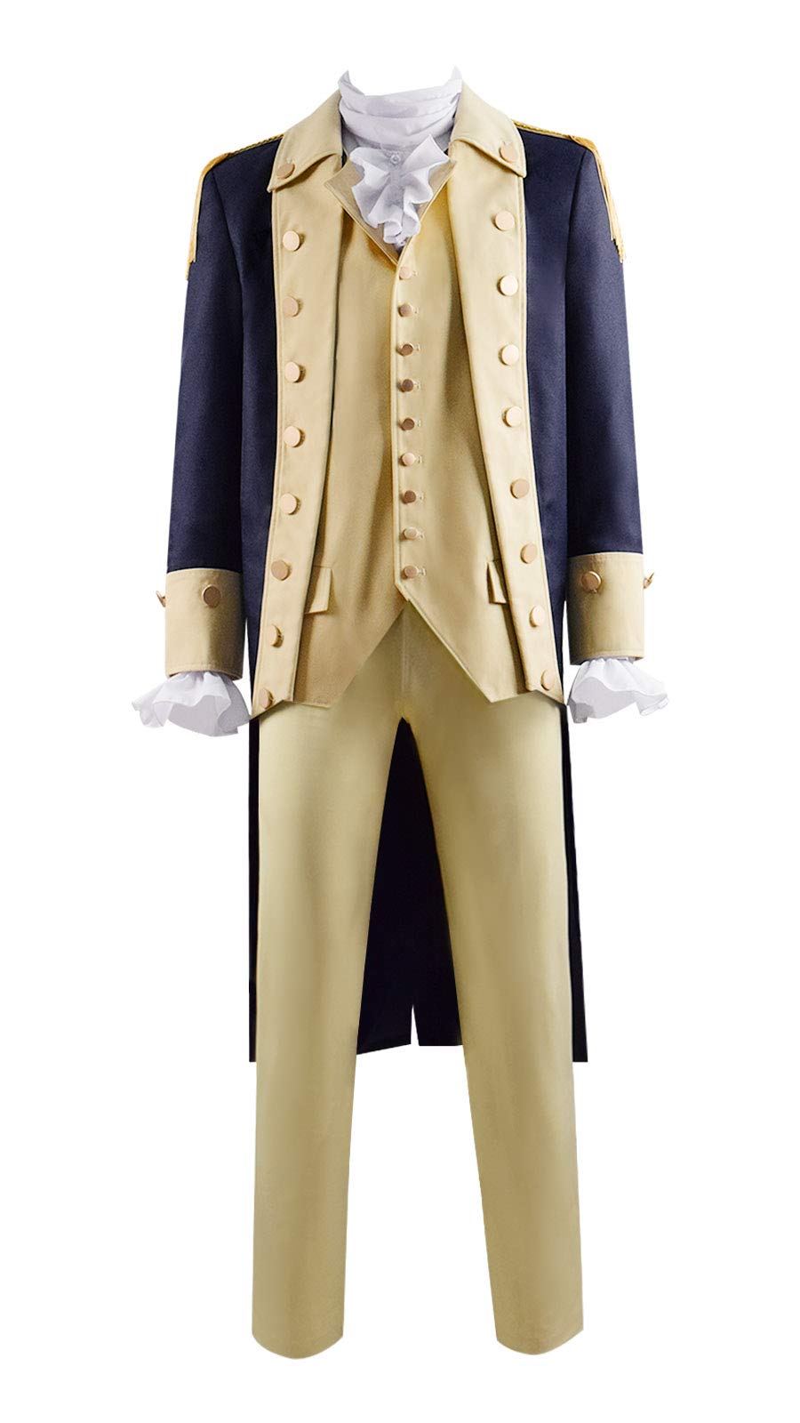 **George Washington Costume for Men - Colonial Uniform Full Set with Hat & Accessories - Perfect for Halloween, Cosplay, Historical Reenactments & Themed Parties**
