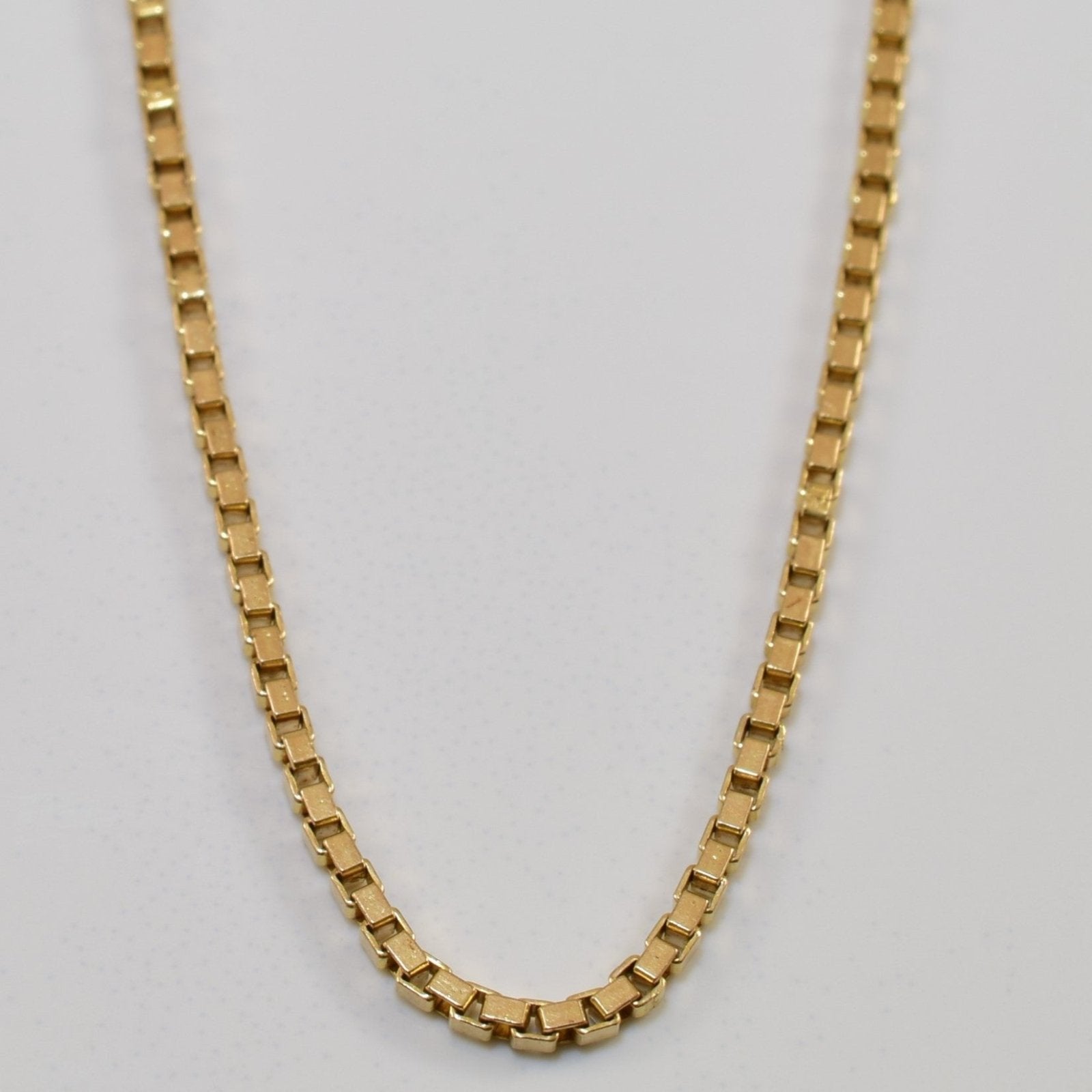 10K Yellow Gold Box Chain Necklace for Women - 24 Inch Solid Gold Box Link Chain - Perfect for Layering, Gifting & Everyday Wear