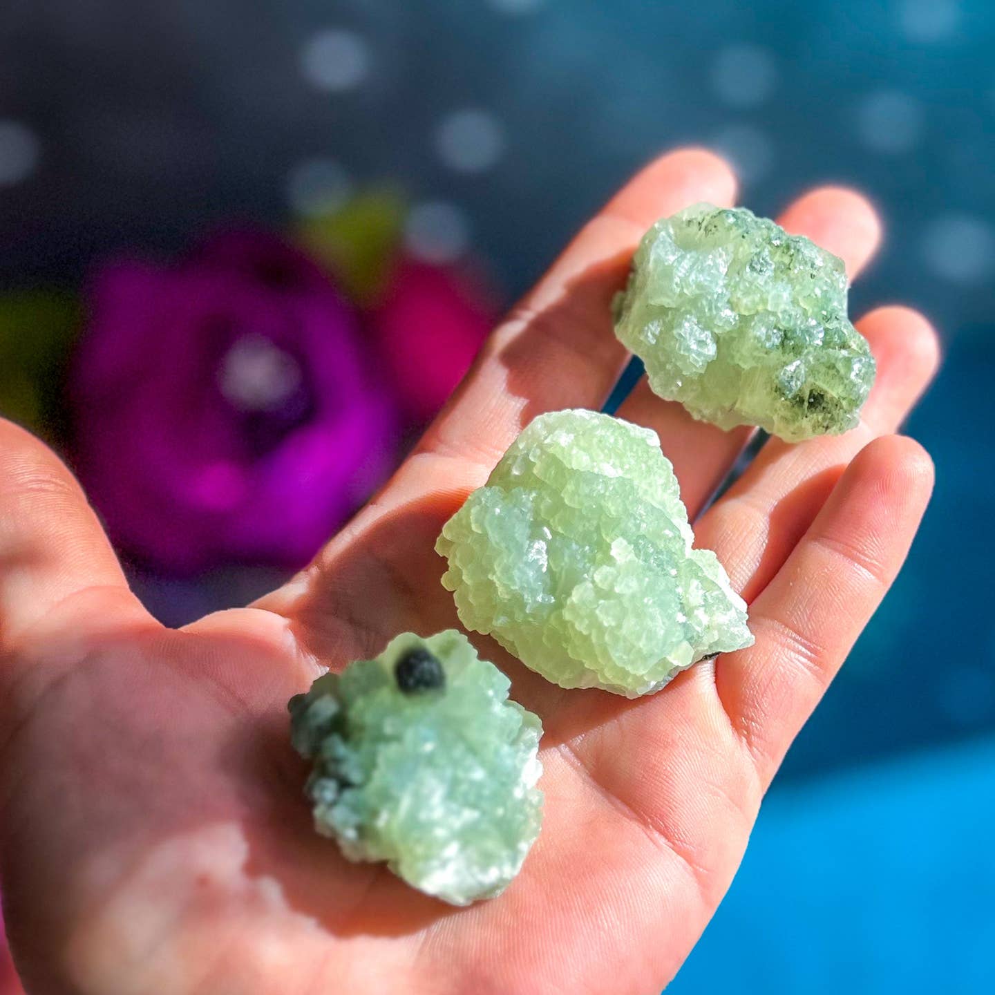 Natural Light Green Prehnite Gemstone - Healing Crystal for Meditation, Stress Relief & Positive Energy - Perfect for Jewelry Making, Home Decor & Spiritual Practices