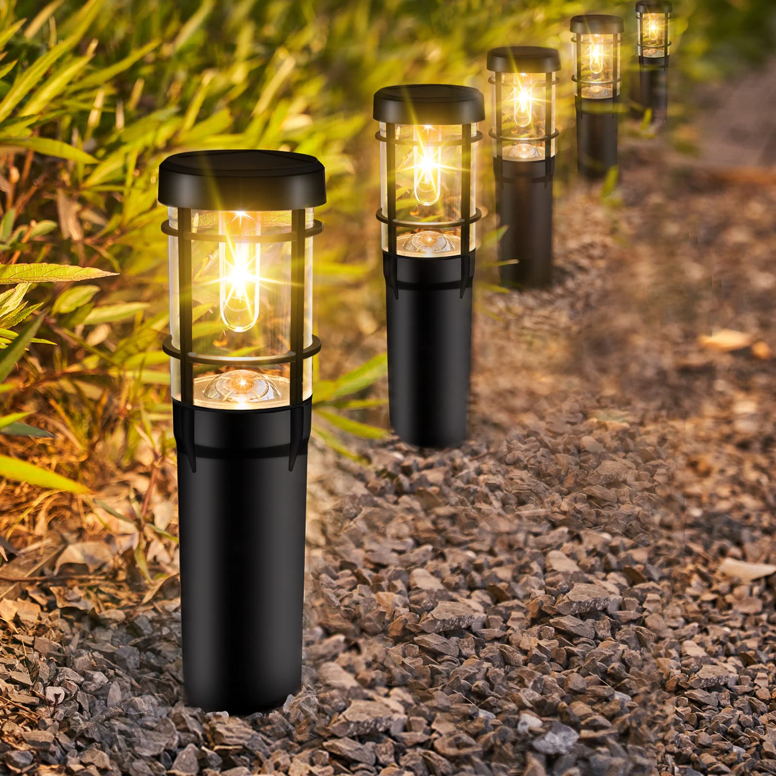 Speclux 6 Pack Solar Pathway Lights Outdoor - Upgraded IP65 Waterproof Solar Powered Landscape Lighting with Auto On/Off for Garden, Walkway, Yard, Lawn, Driveway - Perfect for Evening Outdoor Decoration and Safety Lighting