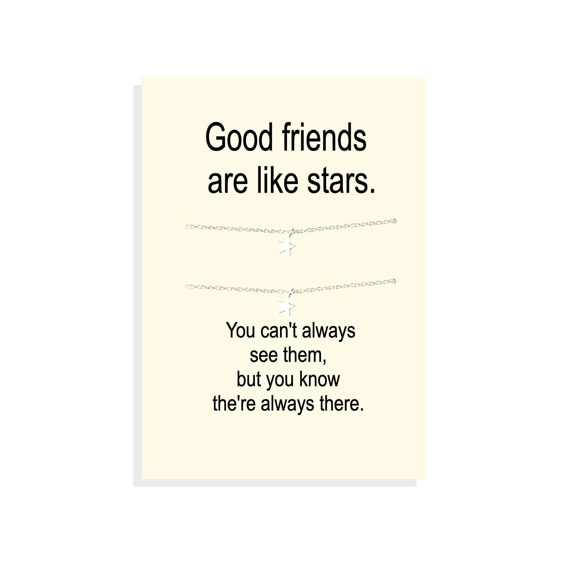 Carrie Clover Best Friend Matching Necklace Set of 2, BFF Gifts, Star Necklace, Friendship Jewelry, Best Friends are Like Stars, Gift for Best Friend, Stocking Stuffer, Perfect for Birthdays, Anniversaries, and Graduations