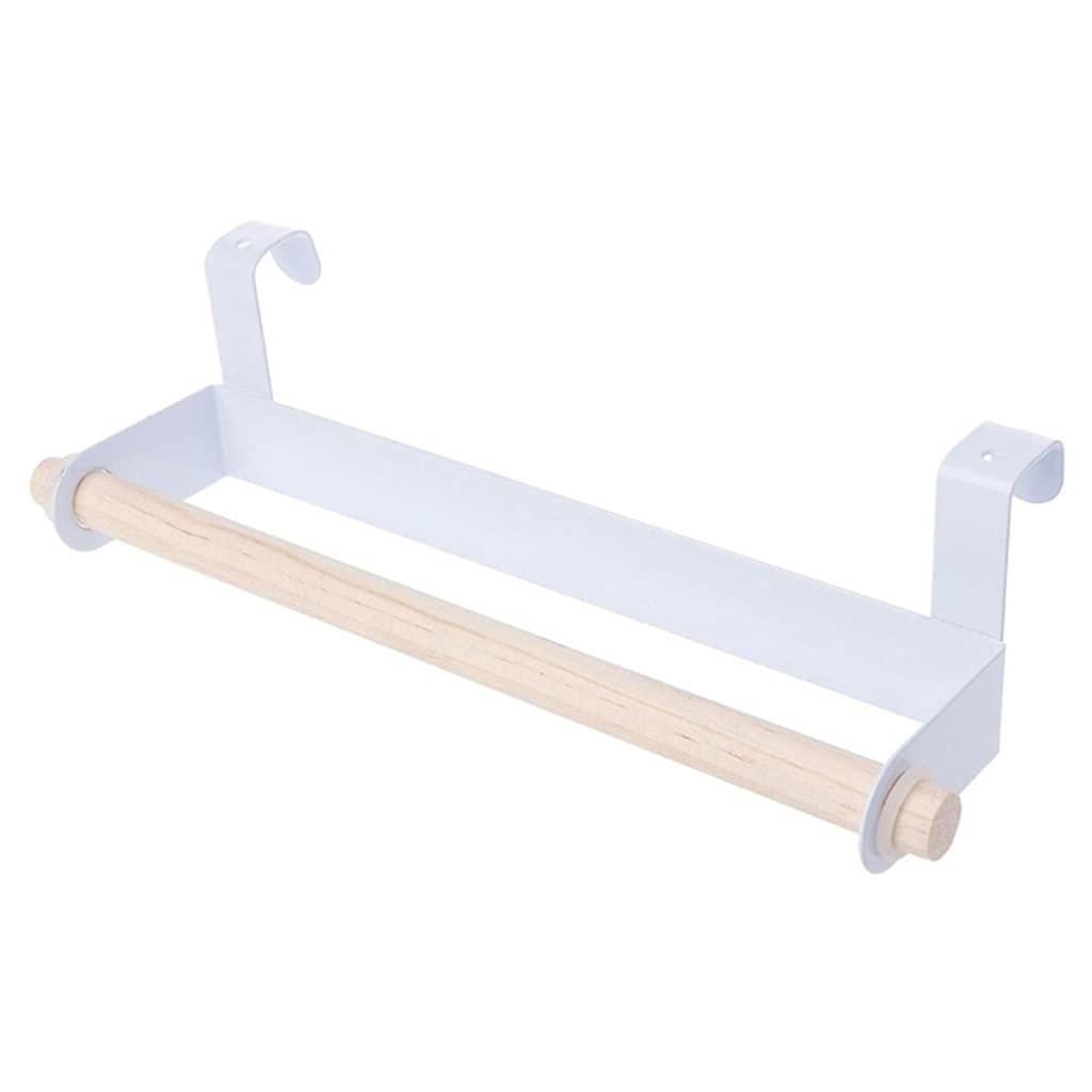 BFTGS Under Cabinet Kitchen Roll Holder - White Paper Towel Storage Rack for Bathroom & Kitchen, Space-Saving Over The Door Tissue Hanger - Perfect for Small Spaces, Apartments & RVs