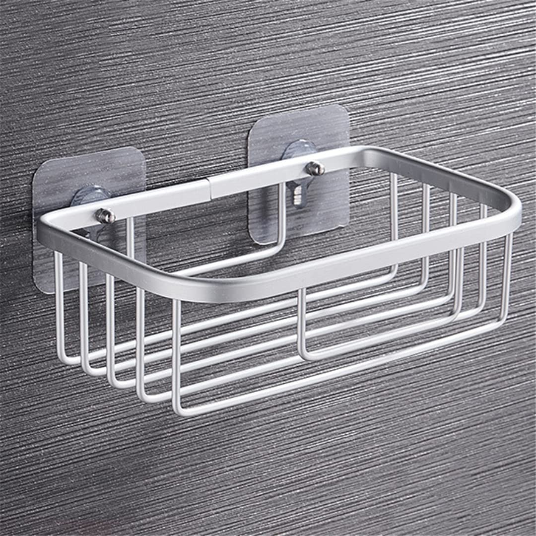 Sturdy Wrought Iron Shower Shelf with Suction Cups - Matte Silver Bathroom & Kitchen Storage Rack for Shampoo, Soap & Accessories | Perfect for Small Spaces, Apartment Living & Spa-Like Showers