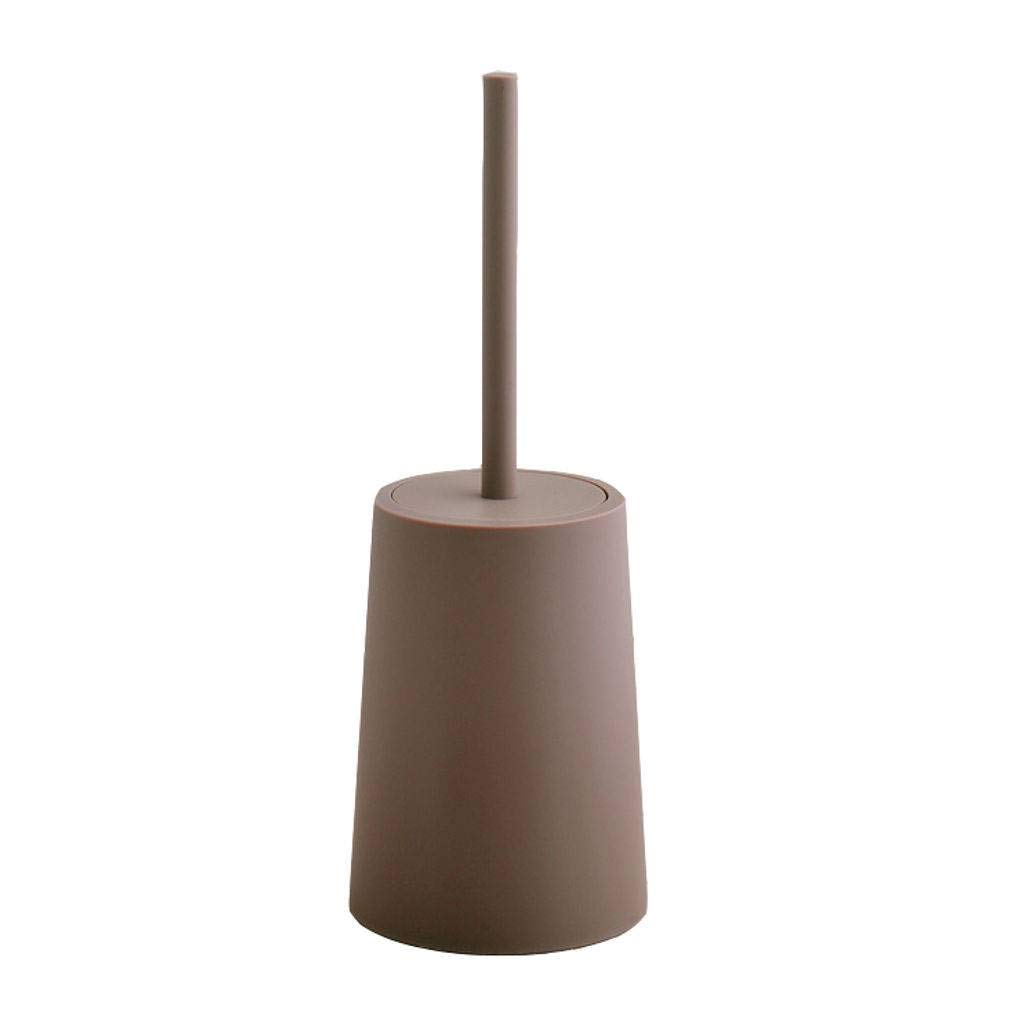 Hygienic Toilet Brush Holder with Long Handle - Modern Ergonomic Design for Deep Cleaning, Removable Brush for Easy Maintenance - Perfect for Bathroom, Toilet & WC Accessories (Brown) - Ideal for Home, Office & Commercial Use