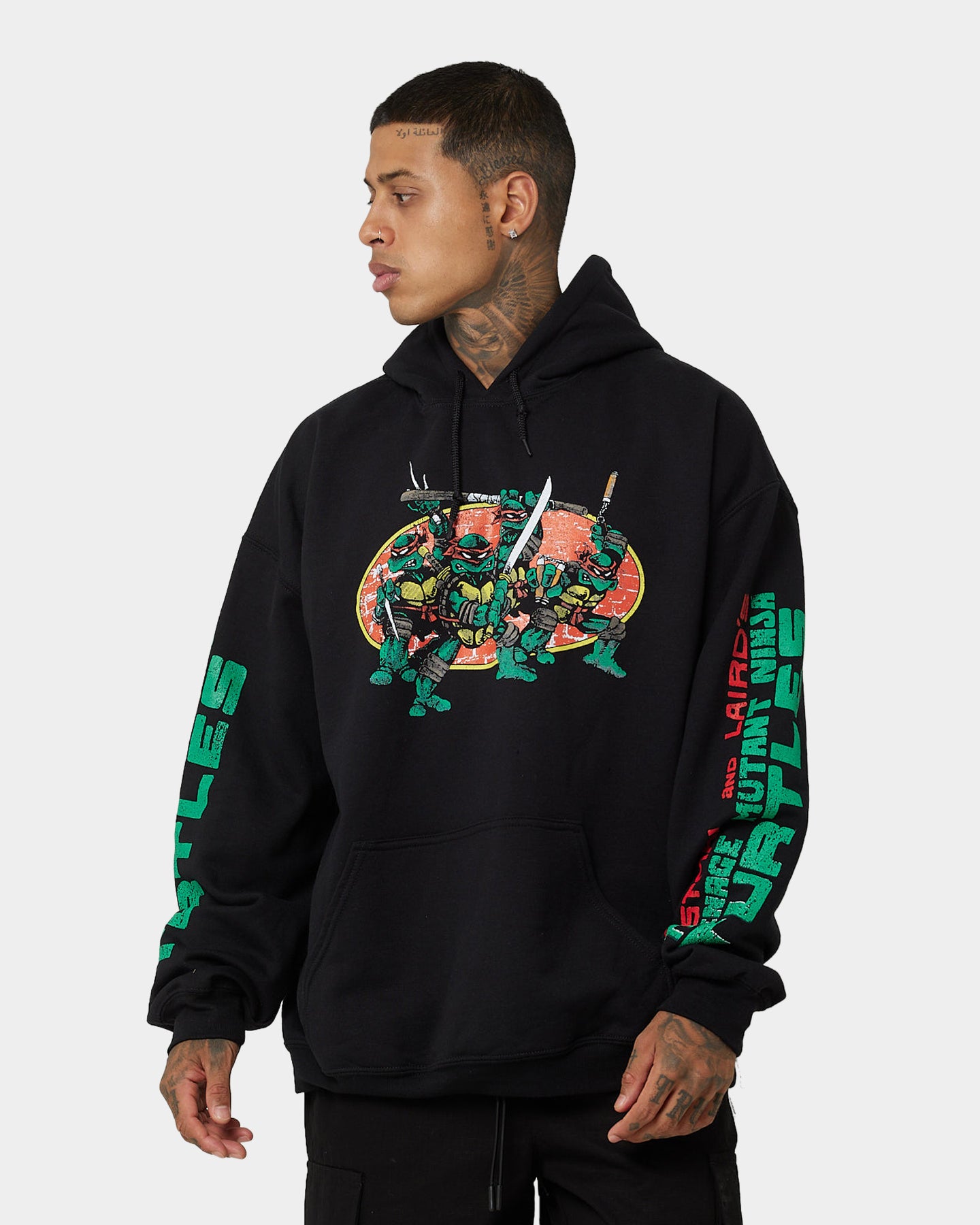 Original Vintage Teenage Mutant Ninja Turtles Hoodie - Black TMNT Graphic Pullover Sweatshirt for Men & Women - Perfect for Cosplay, Comic Con & Streetwear Fashion