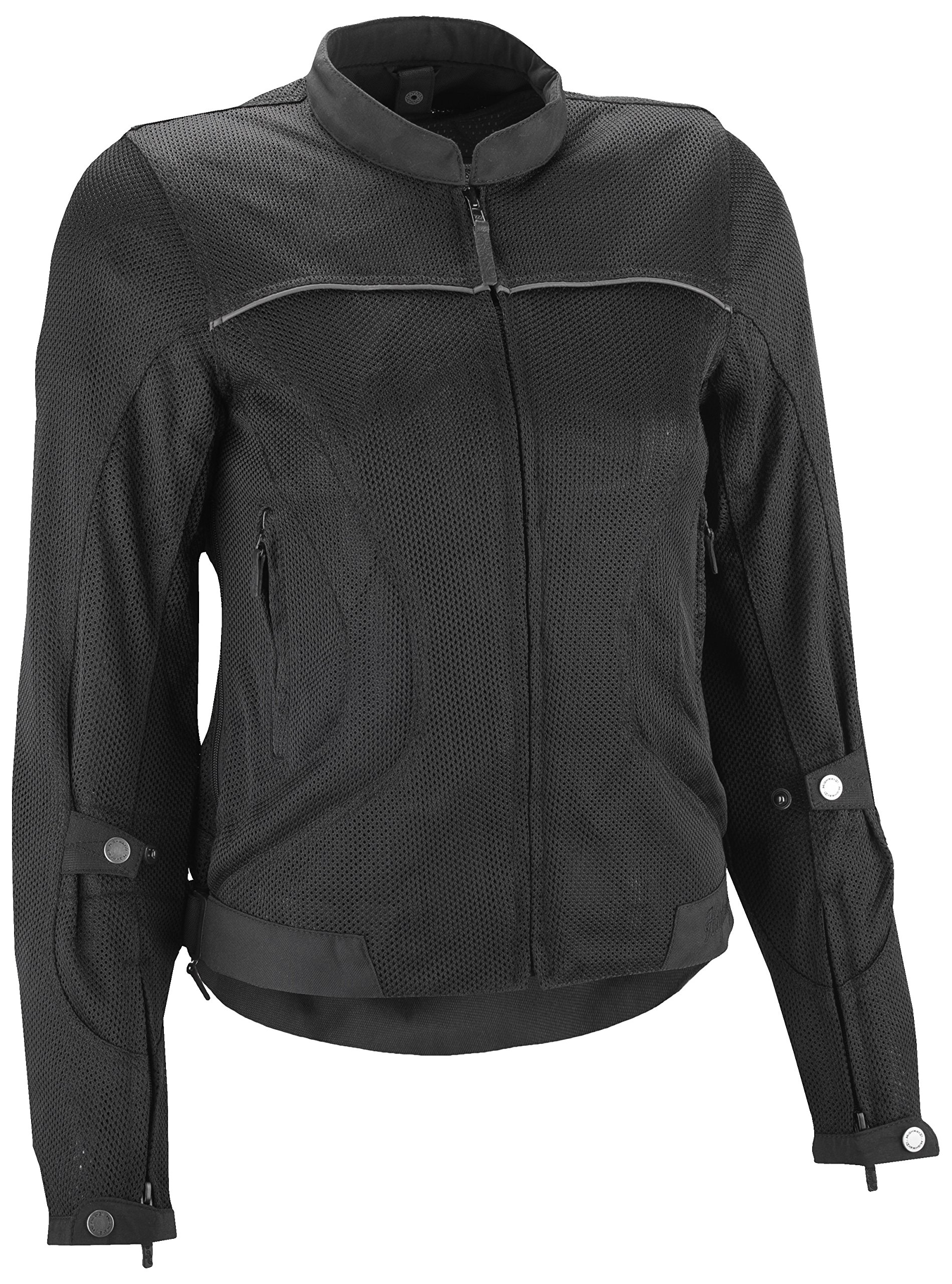 Highway 21 Aira Mesh Women's Motorcycle Jacket with CE Armor - Reflective Piping & Water Resistant Liner - Black Size Medium - Perfect for Street Riding & Commuting