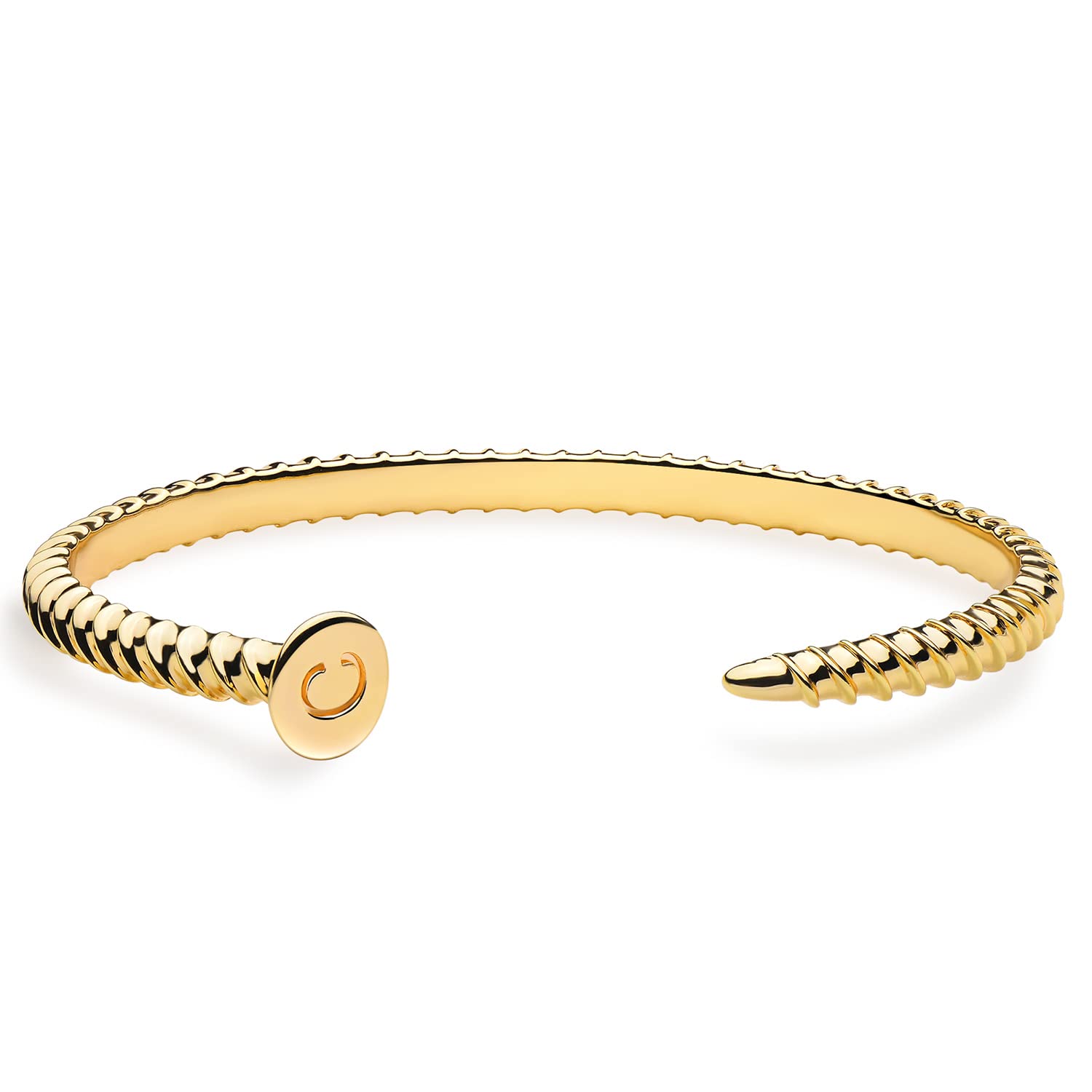 MEVECCO 18K Gold Plated Initial Letter Nail Cuff Bracelet - Handmade Dainty Cuff Bangle for Women, Elegant Jewelry Gift for Birthday, Anniversary & Special Occasions | Perfect for Date Night, Party & Everyday Wear