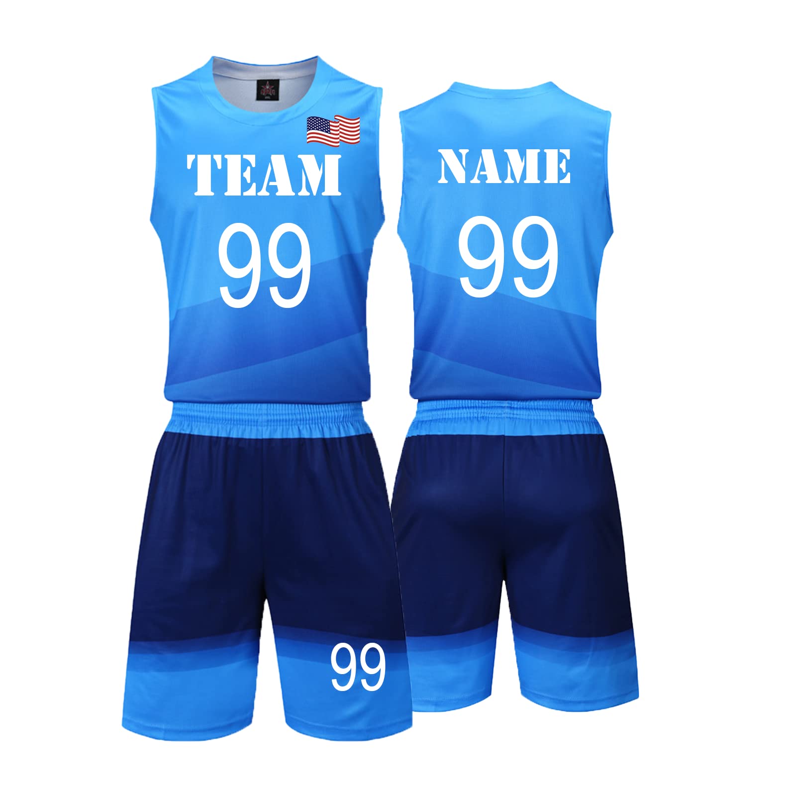 Custom Basketball Jersey Kit - Personalized Name & Number for Men, Women, Kids - Team Sports & Games