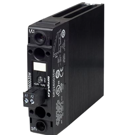 DR2260A20V Solid State Relay SSR - Single Phase 20A 90-280VAC Control, 48-600VAC Load, DIN Rail Mount for Industrial Automation & HVAC Systems