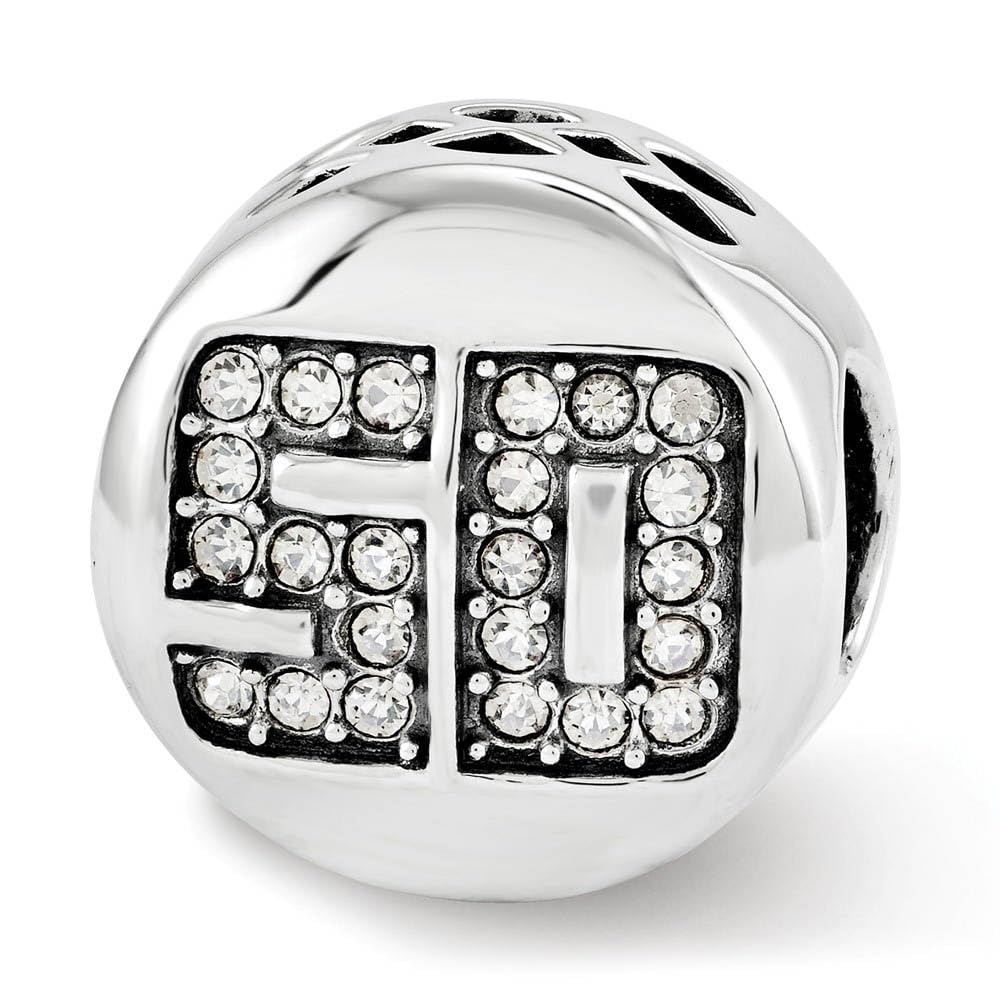 Black Bow Sterling Silver Charm with White Crystals - Perfect for Jewelry Making & Gifts