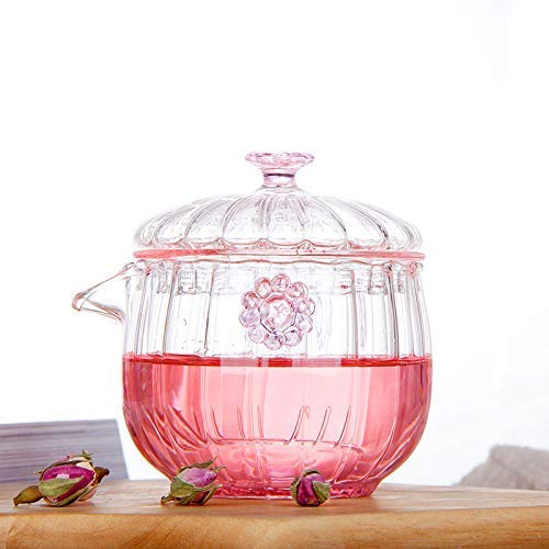 **Heat-Resistant Glass Flower Teapot with Filter Liner - Handcrafted Kung Fu Tea Set for Red Tea & Herbal Brewing - Perfect for Home, Office & Tea Ceremonies**