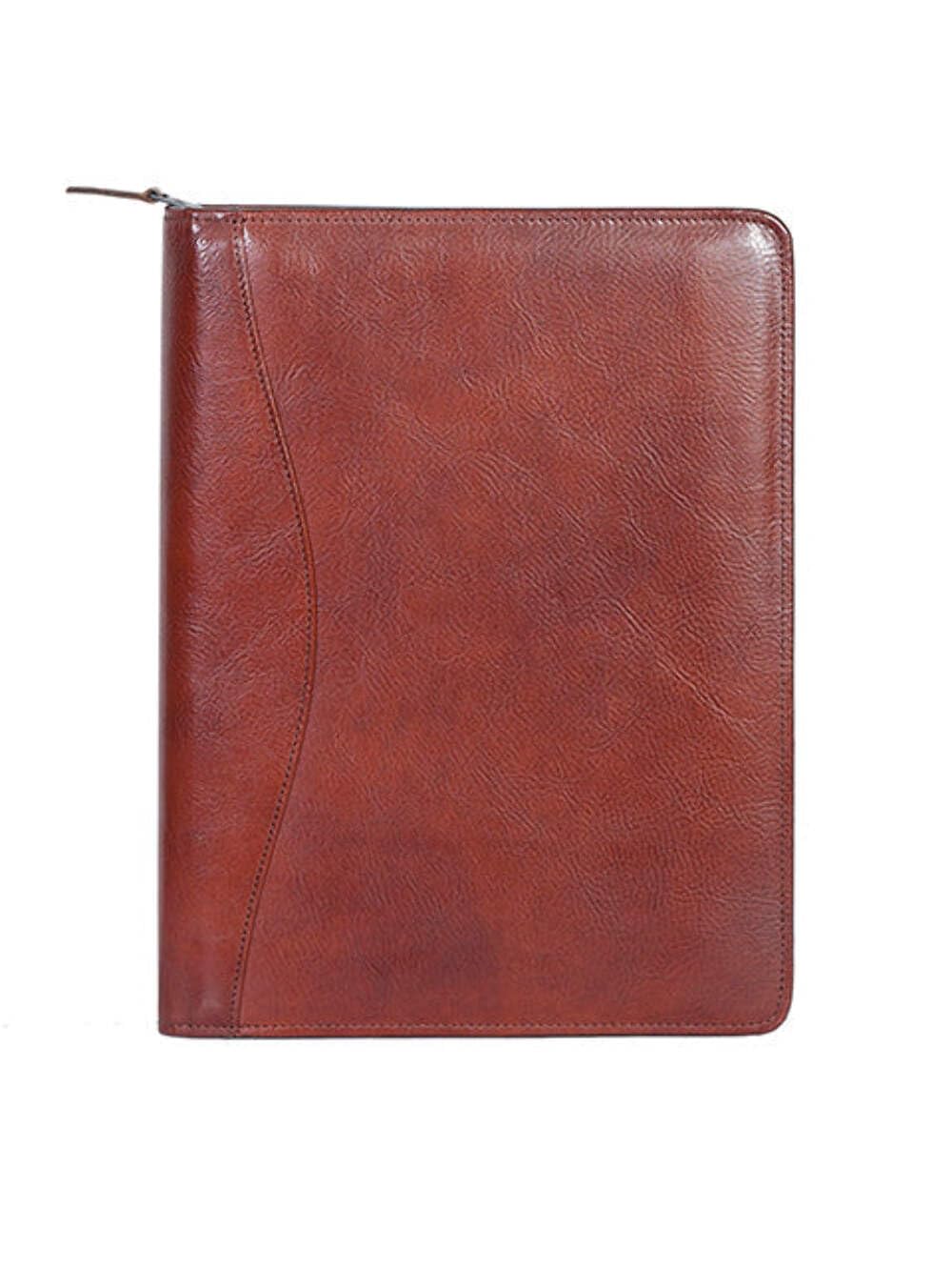 Scully Women's 5014Z Genuine Italian Leather Planner & Padfolio Organizer - Mahogany Brown for Business Meetings, Office & Professional Use