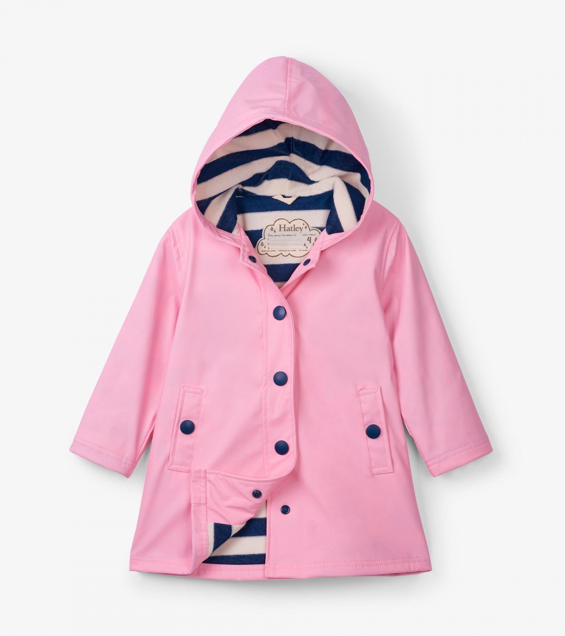 Hatley Classic Splash Jacket for Kids - Waterproof Raincoat in Pink & Navy | Outdoor Play, School, and Rainy Day Protection