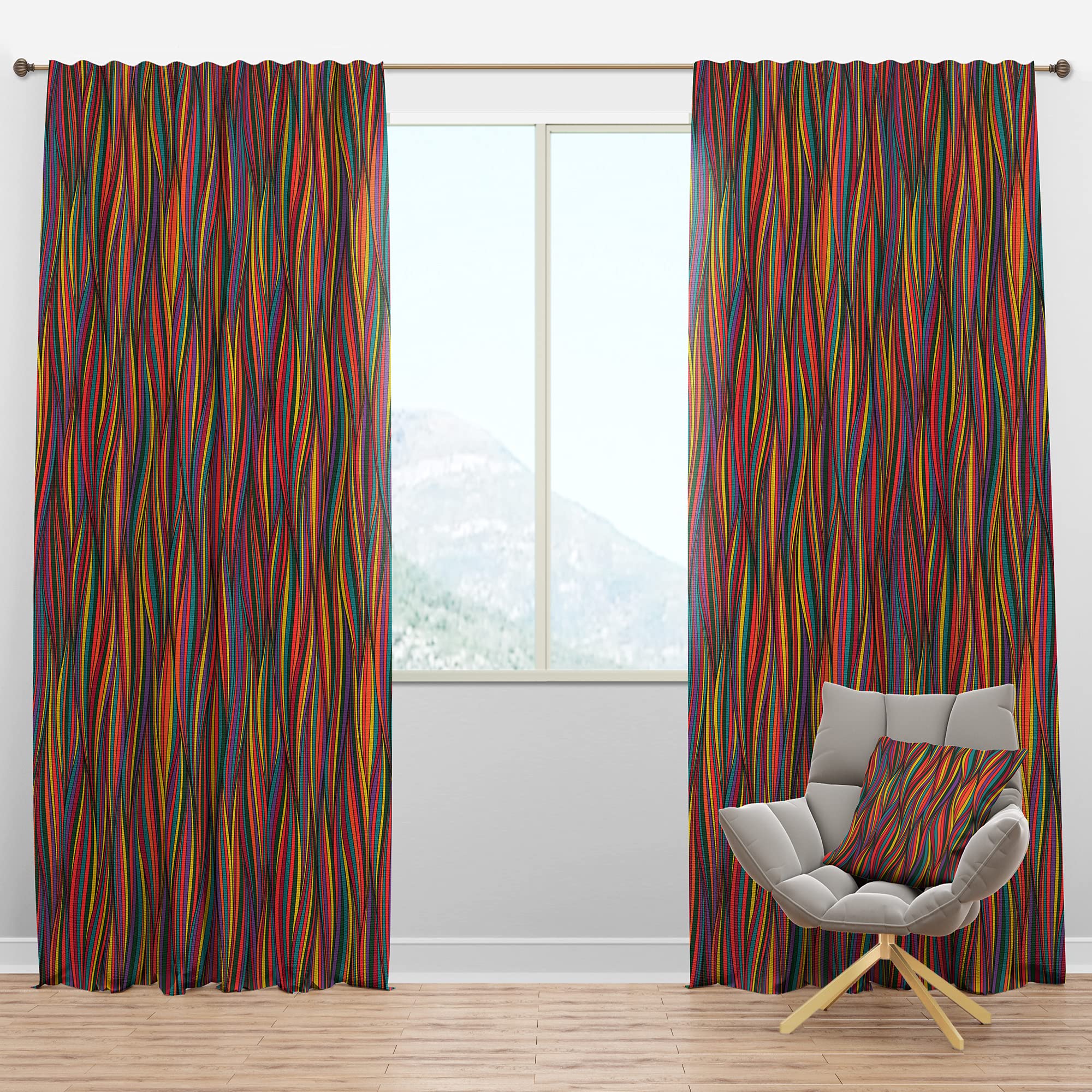 DesignQ Blackout Curtains 'Gorgeous Wave' - Thermal Insulated Single Panel (52x63 inches) for Bedroom & Living Room - Noise Reducing & Energy Saving Window Drapes for Better Sleep & Home Decor