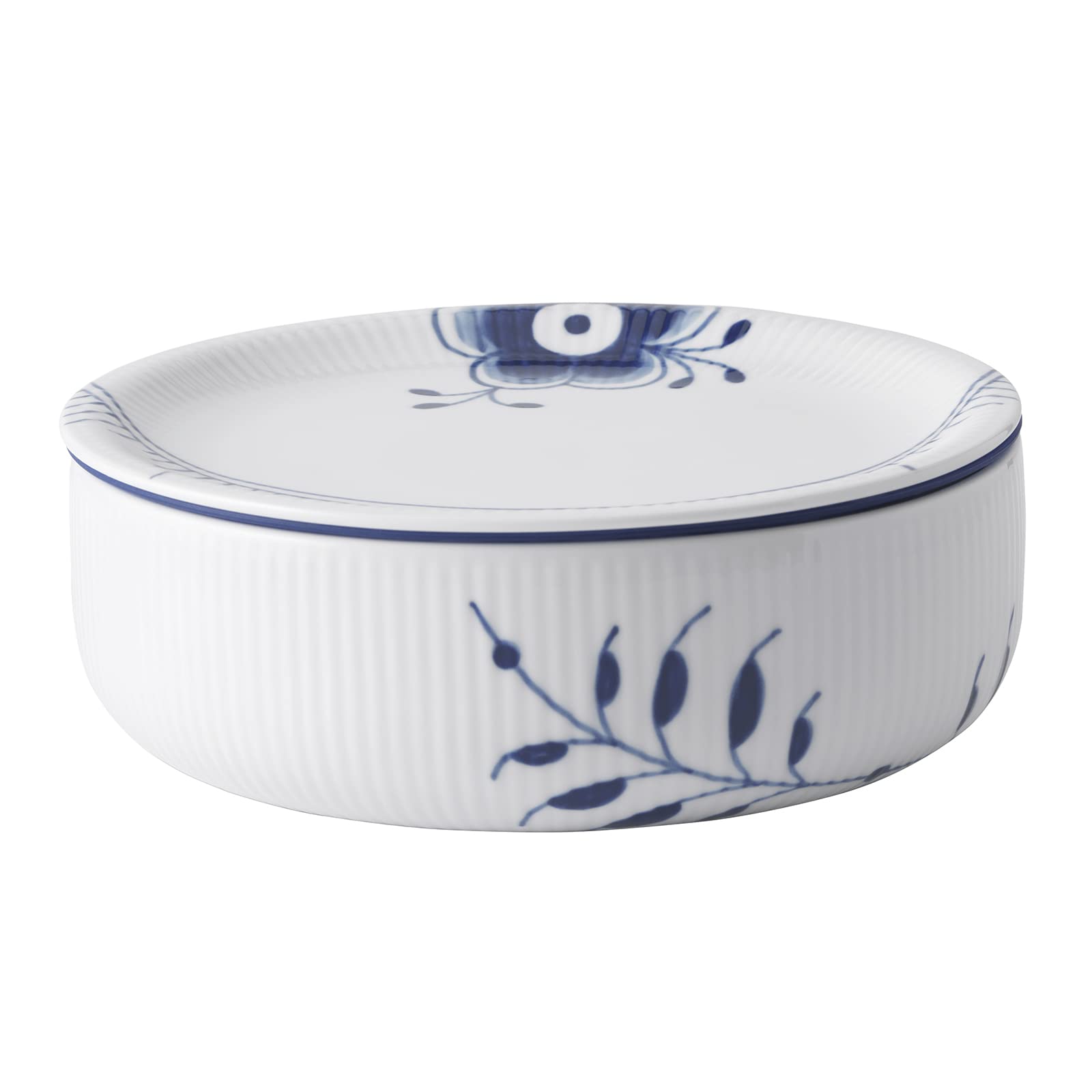 Royal Copenhagen Blue Fluted Mega Canister - 40.9 fl oz (1,400 ml) Ceramic Storage Container | Elegant Wedding Gift & Housewarming Present | Perfect for Kitchen Pantry Organization, Coffee Tea Storage, and Home Decor