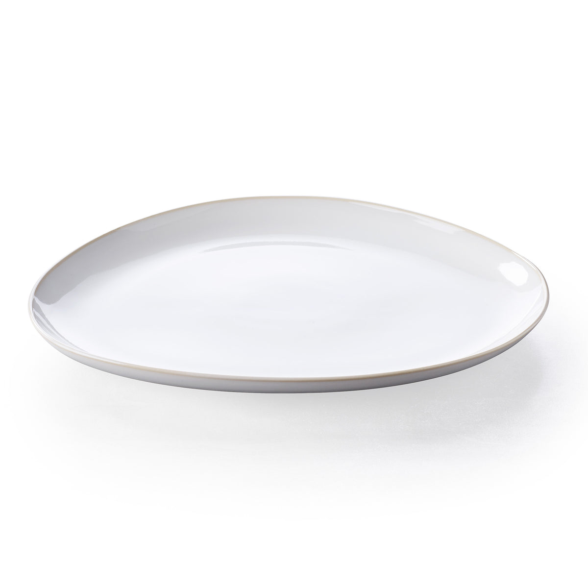 Keltum Glazed Stoneware 15-Inch White Serving Plate - Elegant Dinnerware for Entertaining, Buffets & Holiday Dining