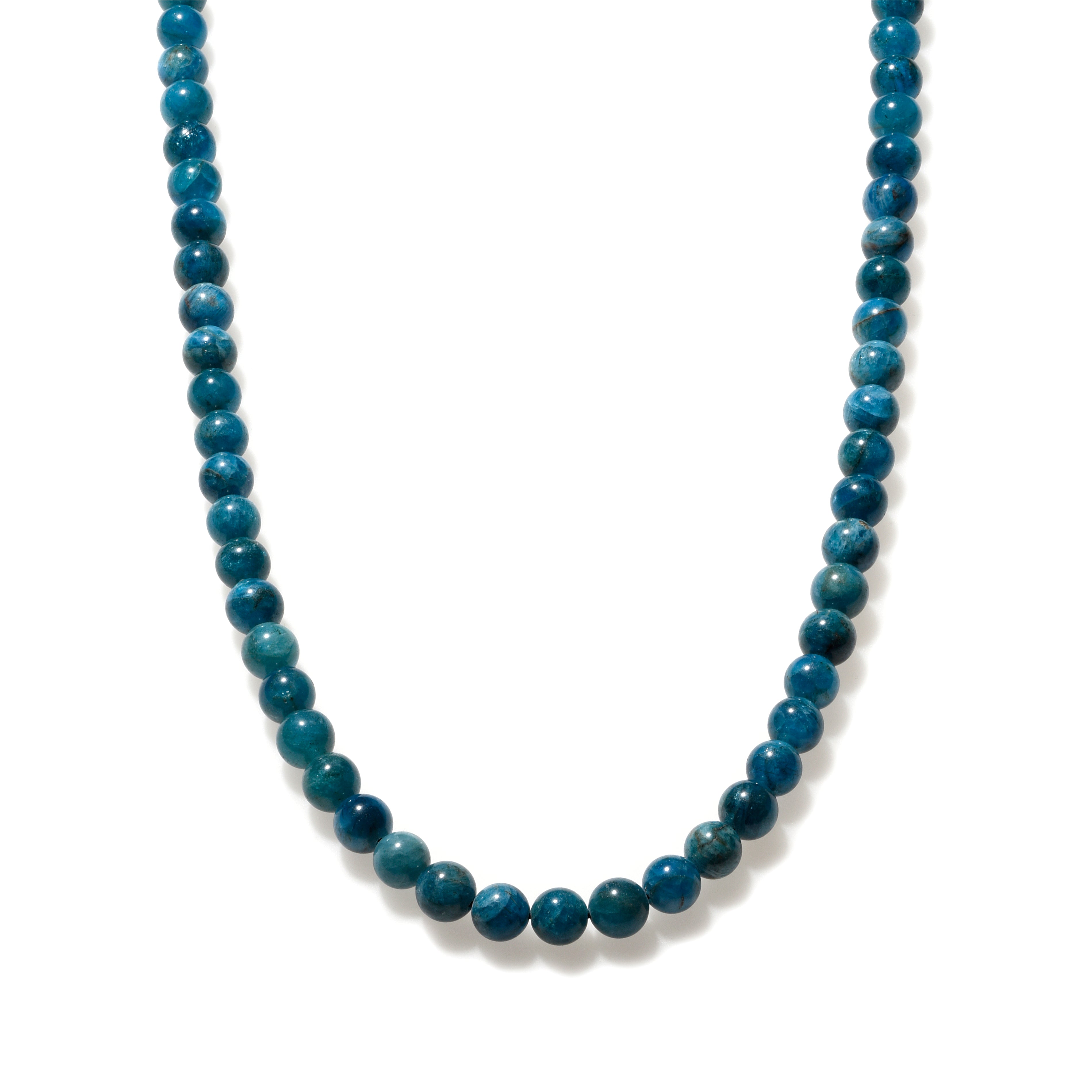 Blue Apatite Beaded Necklace for Women - Natural Gemstone Healing Jewelry for Chakra Balancing & Spiritual Energy - Perfect for Meditation, Yoga & Boho Fashion