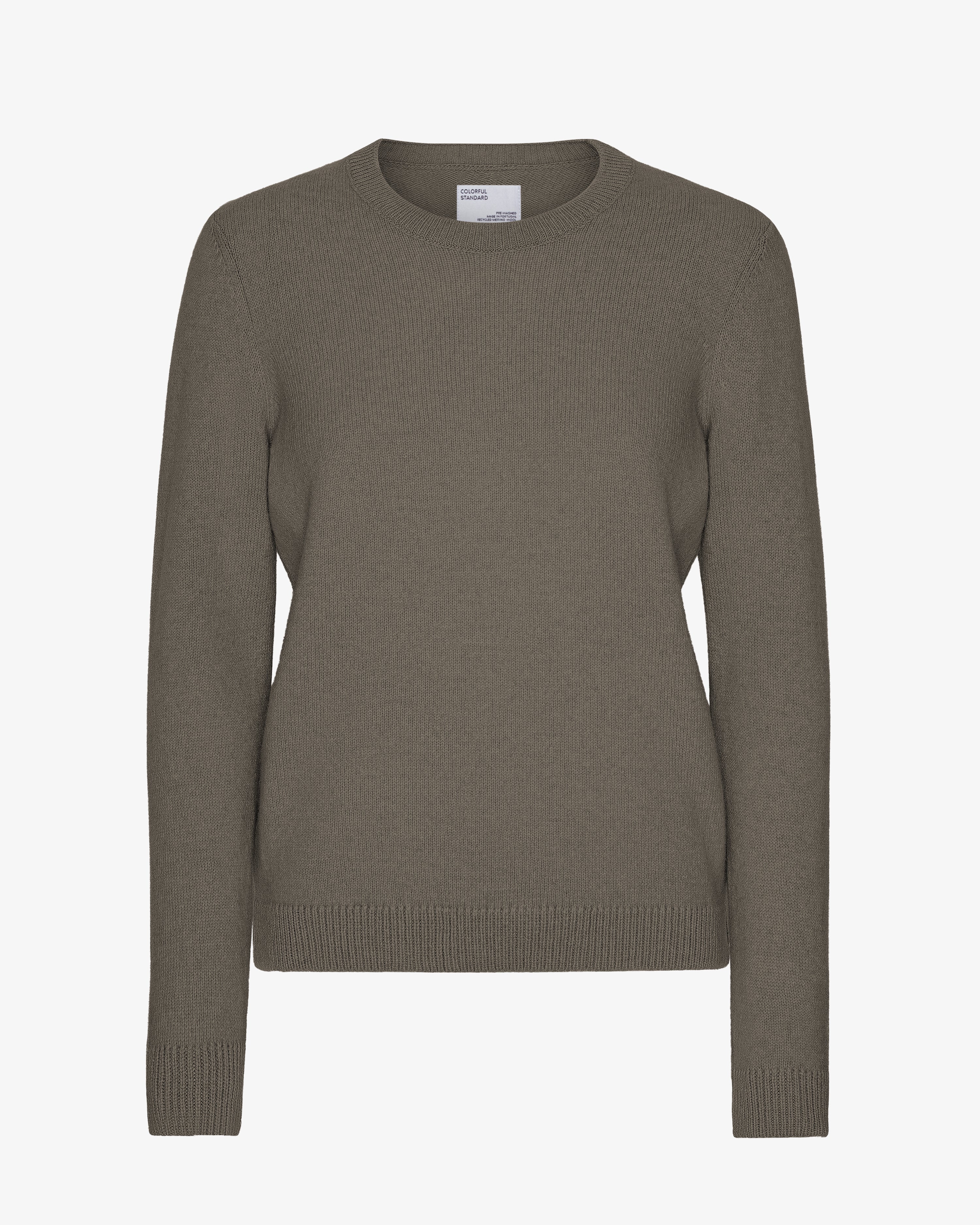 Women's Classic Merino Wool Crew Neck Sweater - Soft & Warm Winter Pullover - Dusty Olive Green - Perfect for Office, Casual Outfits & Cold Weather Layering