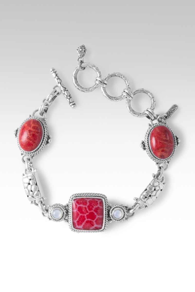 Believe Always Bracelet™ - Red Indonesian Coral, Red Sponge Coral & White Mother of Pearl Beaded Jewelry for Women - Perfect for Daily Wear, Gifts & Spiritual Healing