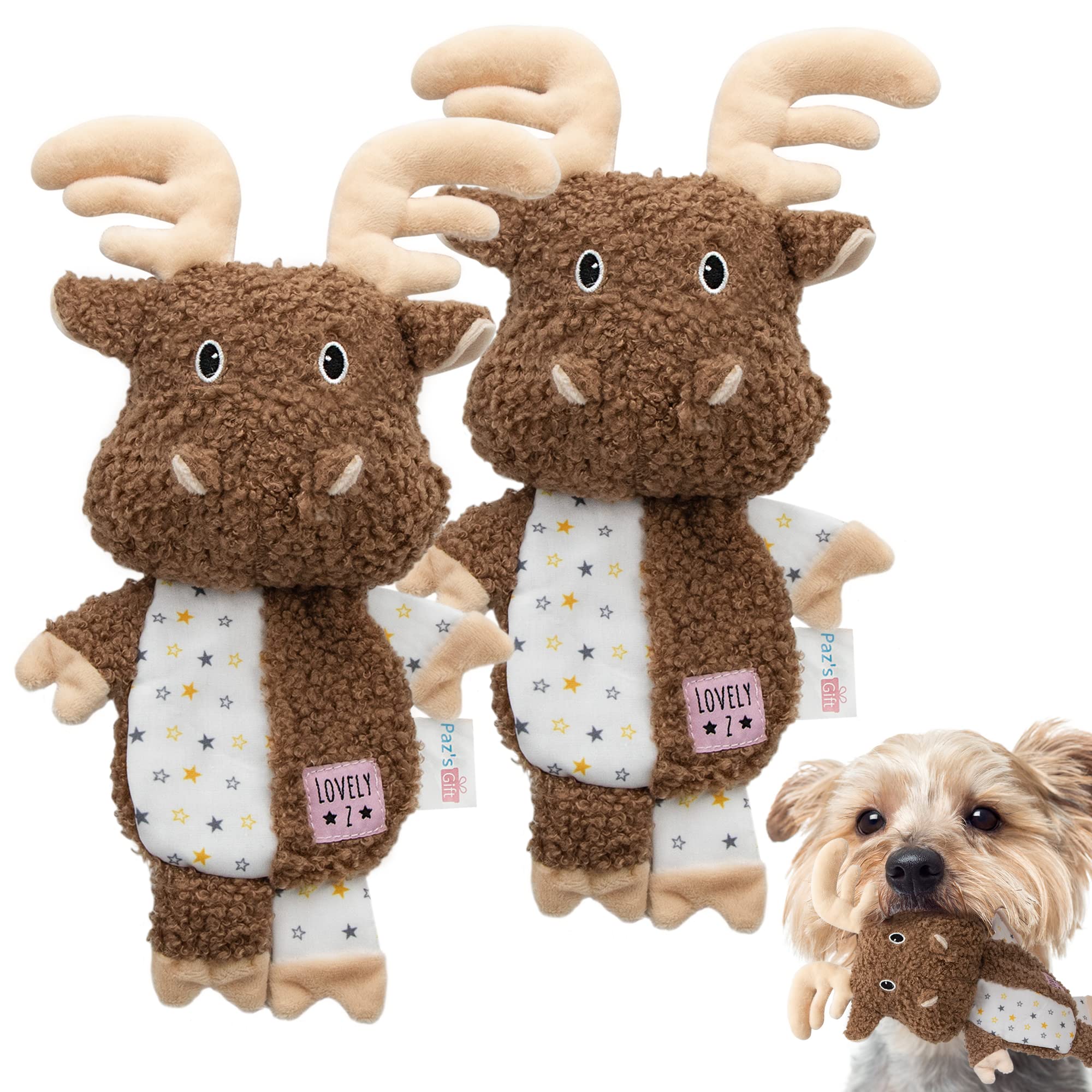 Durable 2-Pack Elephant Shaped Plush Dog Toys with Squeaker - Interactive Knot Chew Toys for Small Dogs Indoor Play & Puppy Teething Relief | Perfect for Playtime, Training & Anxiety Relief