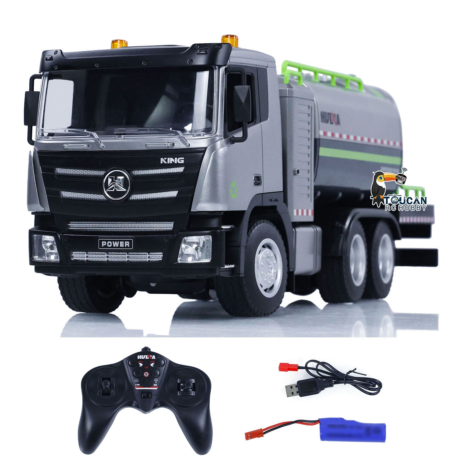 1/18 HUINA 1316 RC Spray Fog Cannon Remote Control Truck - 9CH Electric Car Hobby Model Toy for Kids & Adults | Construction Site, Farm & Outdoor Play Vehicle