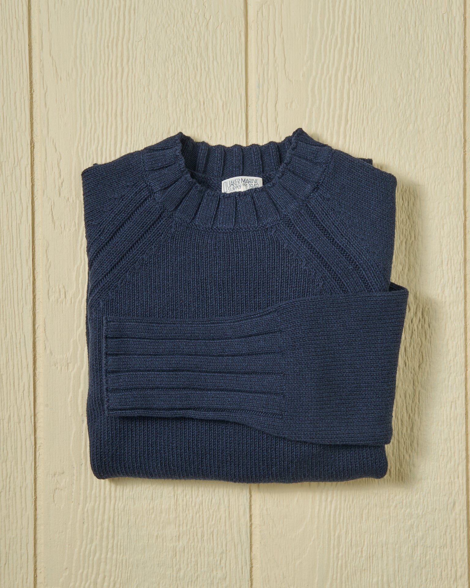 Women's Quaker Crewneck Sweater - Soft Cotton Knit Pullover Sweater in Navy Blue | Casual Winter Wear, Office Outfit & Cozy Lounge Sweater