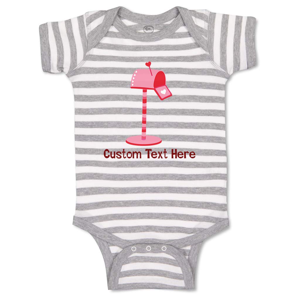Custom Valentine's Day Baby Bodysuit - Funny Boy & Girl Cotton Onesie for Valentine Mail Box - Perfect for Holiday Photos & Gifts