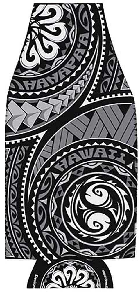 Insulated Bottle Coolie Wrap with Tapa Fish Hooks - Perfect for Fishing Trips, Beach Outings & Outdoor Adventures