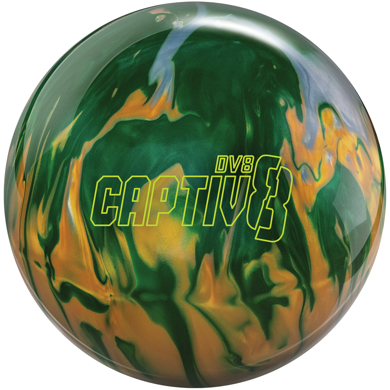 DV8 Captiv8 Pearl Bowling Ball - Gold, Silver & Emerald Colors | High Performance for Strikes & Spares | Perfect for League Play & Tournaments