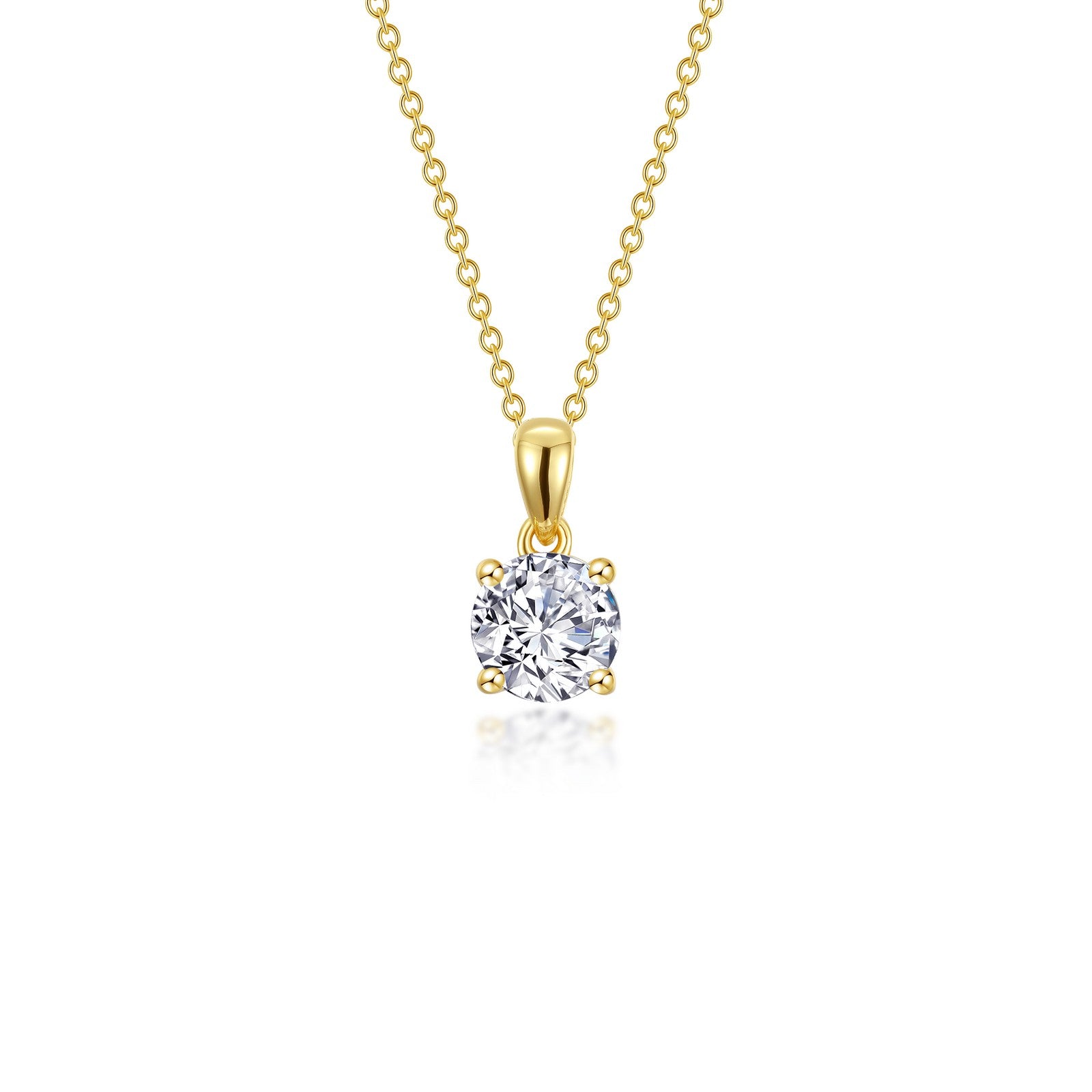 1 CTW 4 Prong Solitaire Necklace - 14K Gold Diamond Pendant for Women - Perfect for Anniversary, Wedding & Everyday Elegance
