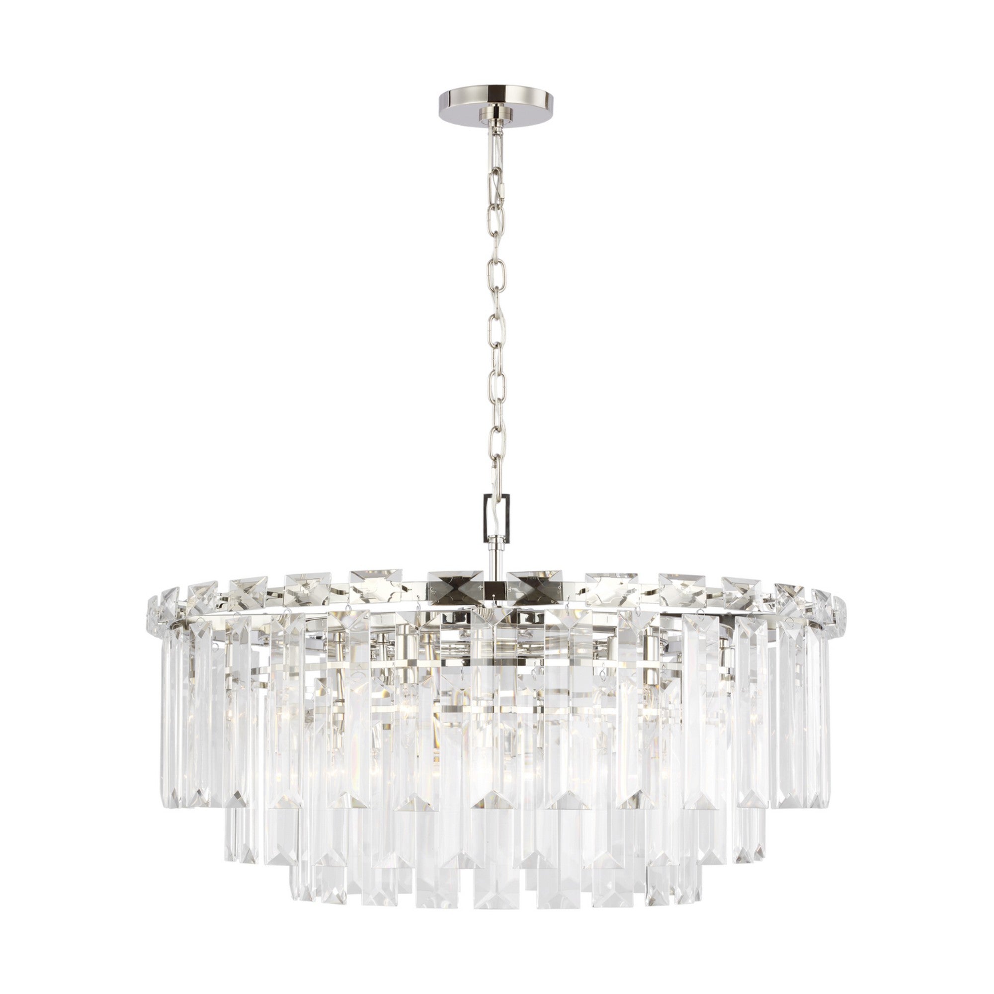 Arden 33-Inch 16-Light Modern Chandelier in Brushed Nickel Finish - Perfect for Dining Room, Bedroom or Foyer Lighting