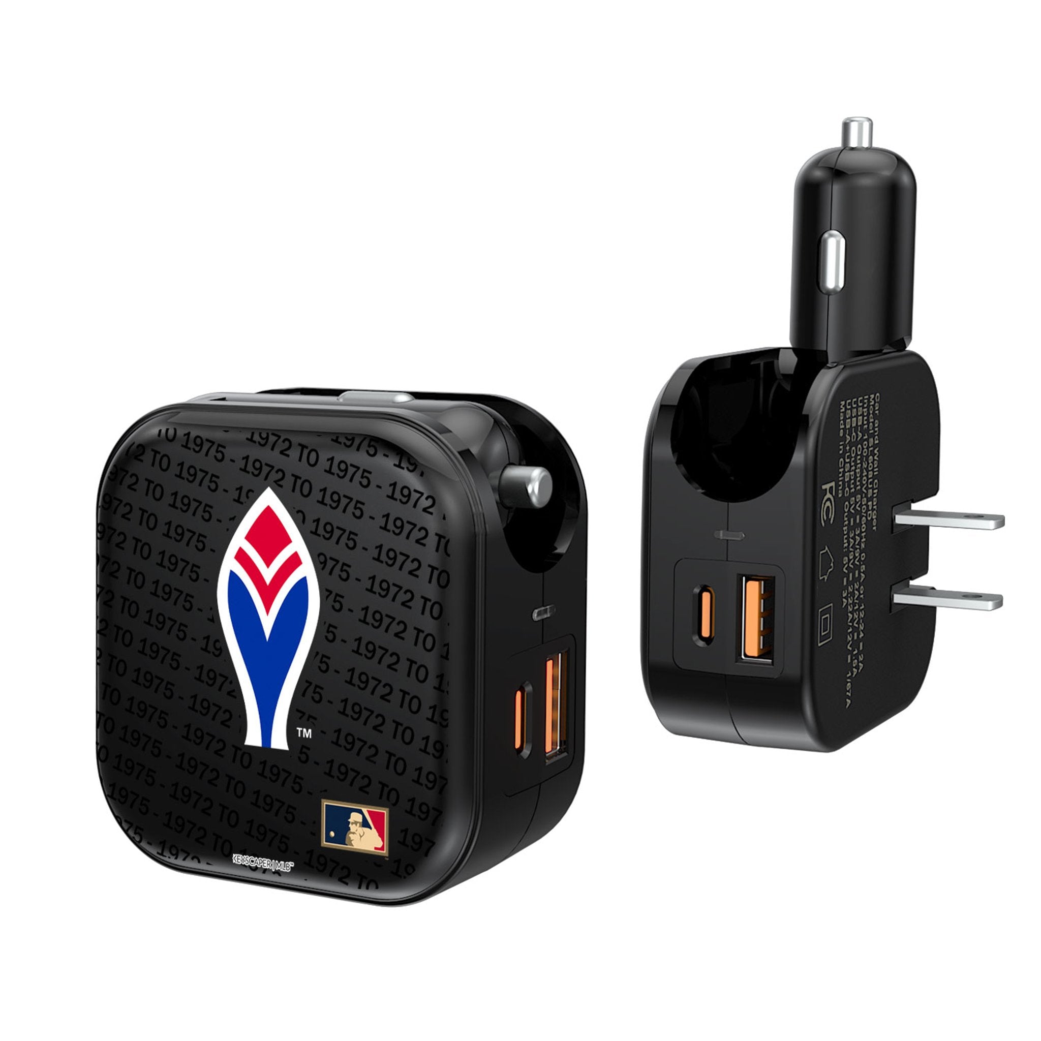 Atlanta Braves 1972-1975 Cooperstown Collection 2-in-1 USB A/C Fast Charger - Perfect for Home, Office & Travel Charging Needs