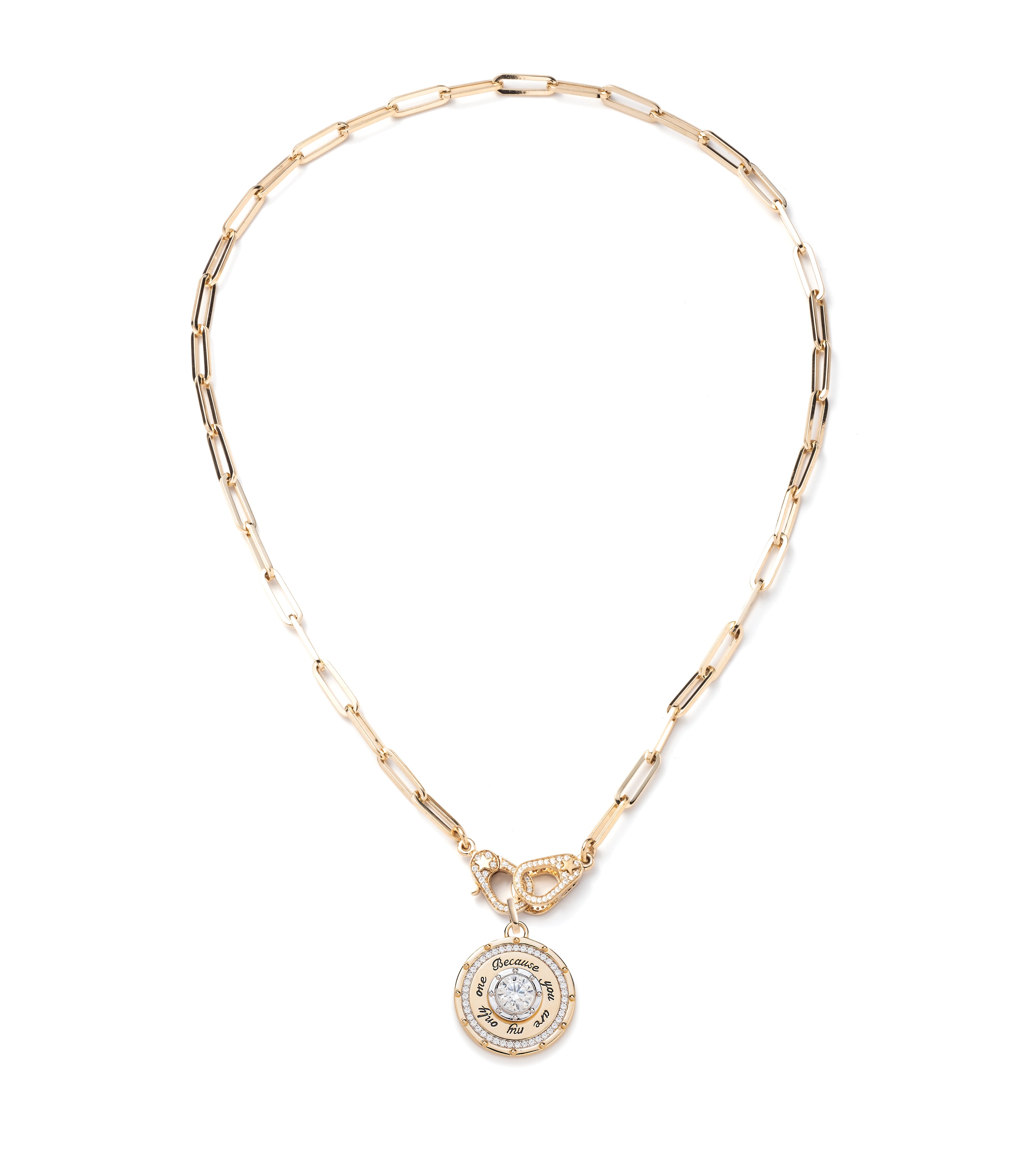 Lovestruck Commitment Sister Hook Classic Fob Clip Necklace in 14K Yellow Gold with Round Diamond - Perfect Gift for Sisters, Best Friends & Loved Ones | Birthday, Anniversary, Christmas Jewelry Present