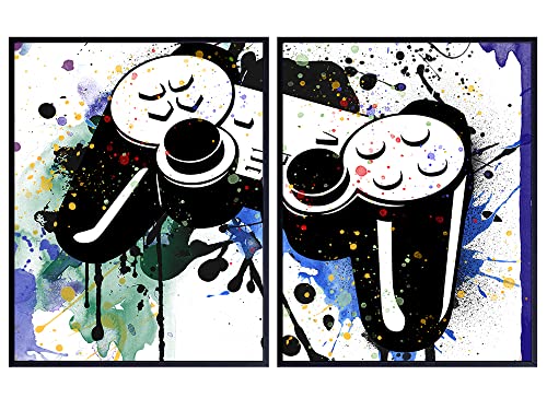 Gaming Wall Art Posters Set - Video Game Room Decor for PS4, PlayStation, Xbox, Arcade & Atari - Perfect Gamer Gifts for Men, Teens & Kids - Ideal for Bedrooms, Man Caves & Game Rooms - Enhance Your Gaming Space with Stylish Remote Control Wall Decor