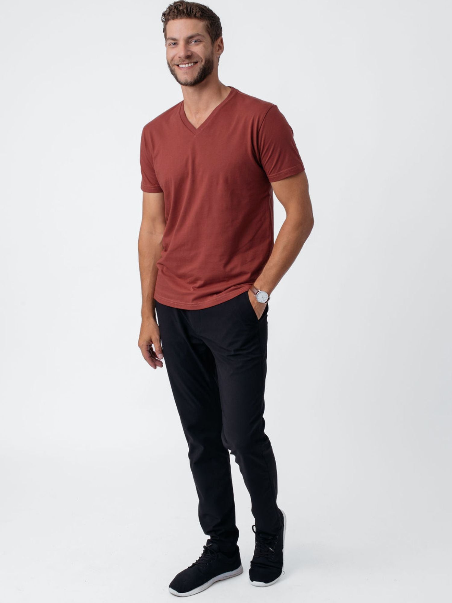 Canyon V-Neck T-Shirt for Women - Soft Cotton Casual Tee - Perfect for Everyday Wear, Work & Outfits