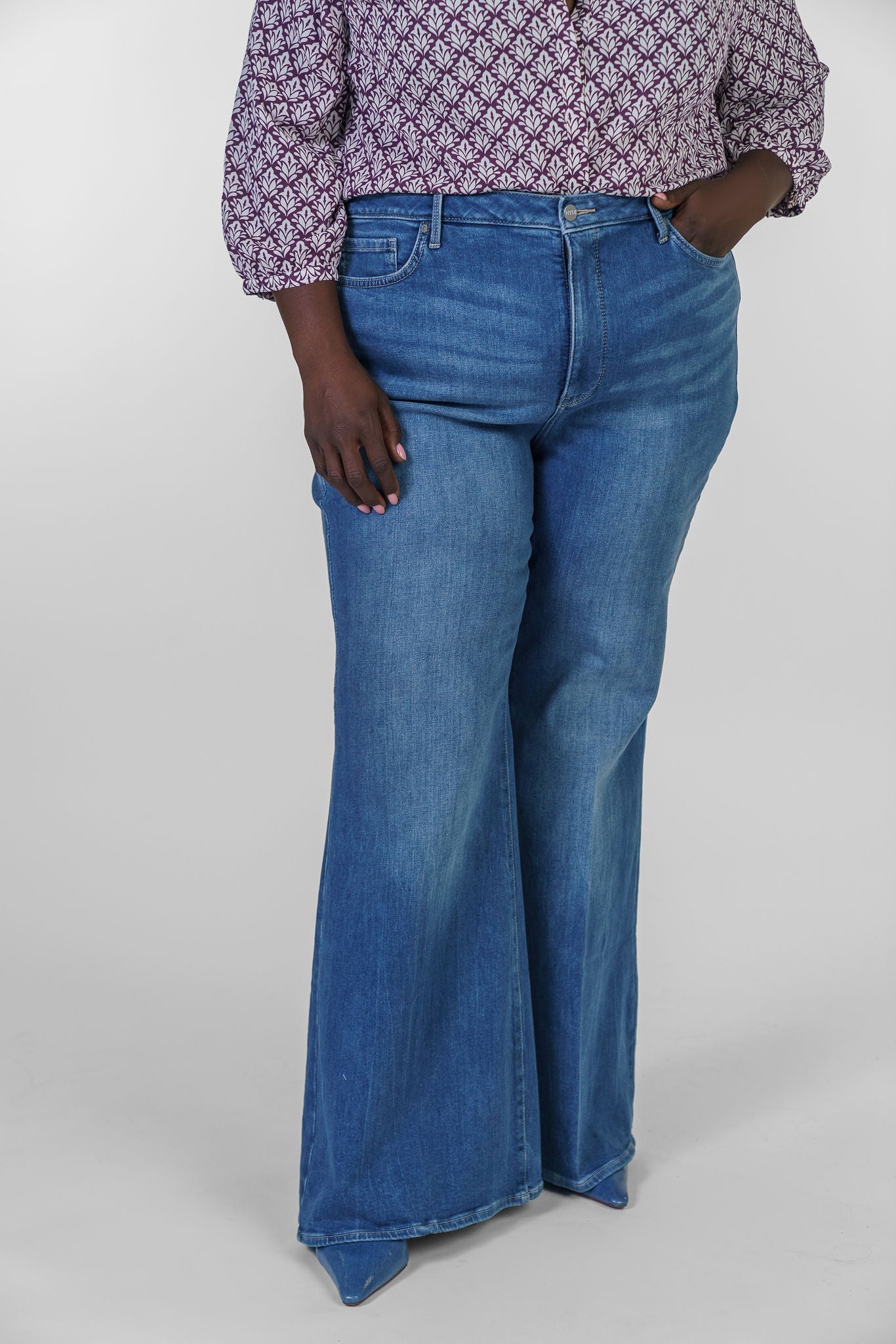 MIA Palazzo High Rise Jeans for Women - Slim Fit Stretch Denim Pants, Comfortable & Flattering - Perfect for Casual Wear, Office, and Night Out