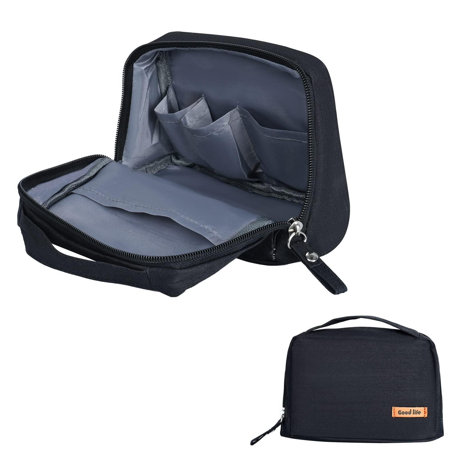 Darbermu Electronics Accessories Organizer Bag - Travel Cable Organizer & Toiletry Bag for Men - Portable Gadget Storage for Cables, Headphones, Charger, Power Bank, Memory Cards (Black) - Perfect for Business Trips, Camping & Daily Commute