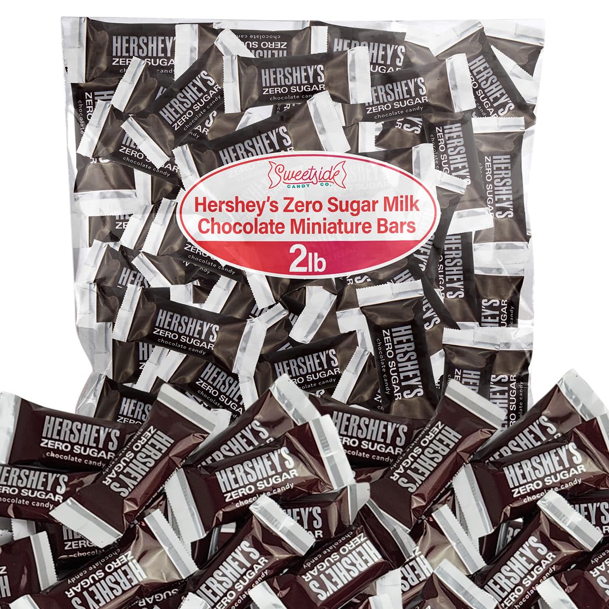 Sugar Free Milk Chocolate Mini Bars - Individually Wrapped Bulk Keto Chocolate Candy for Baking, Gifts & Snacking - 2lb Low Carb Chocolate Bites for Desserts, Parties & On-the-Go Treats