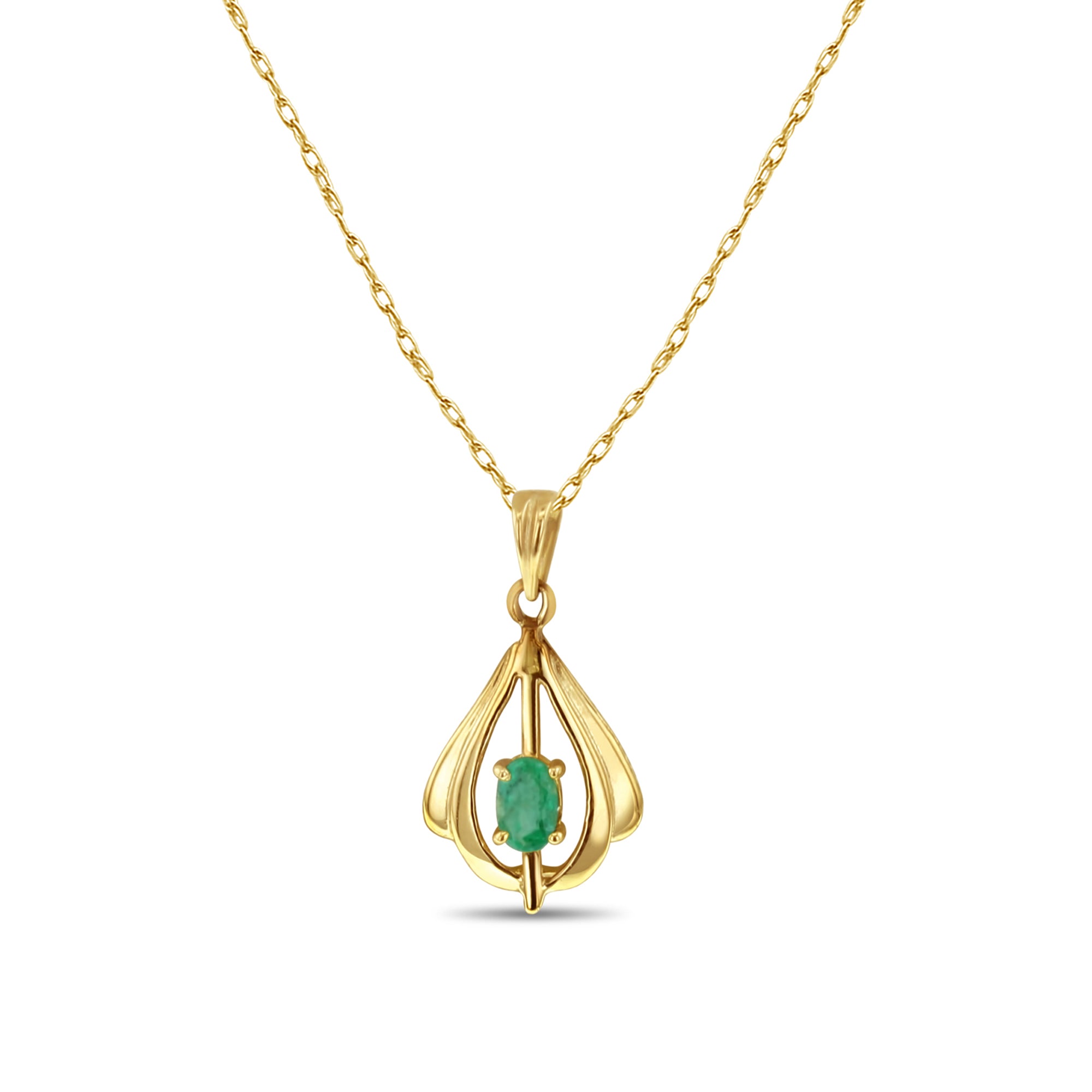 Exquisite Teardrop Oval Emerald Pendant Necklace for Women - Elegant Jewelry Gift for Wedding, Anniversary & Special Occasions
