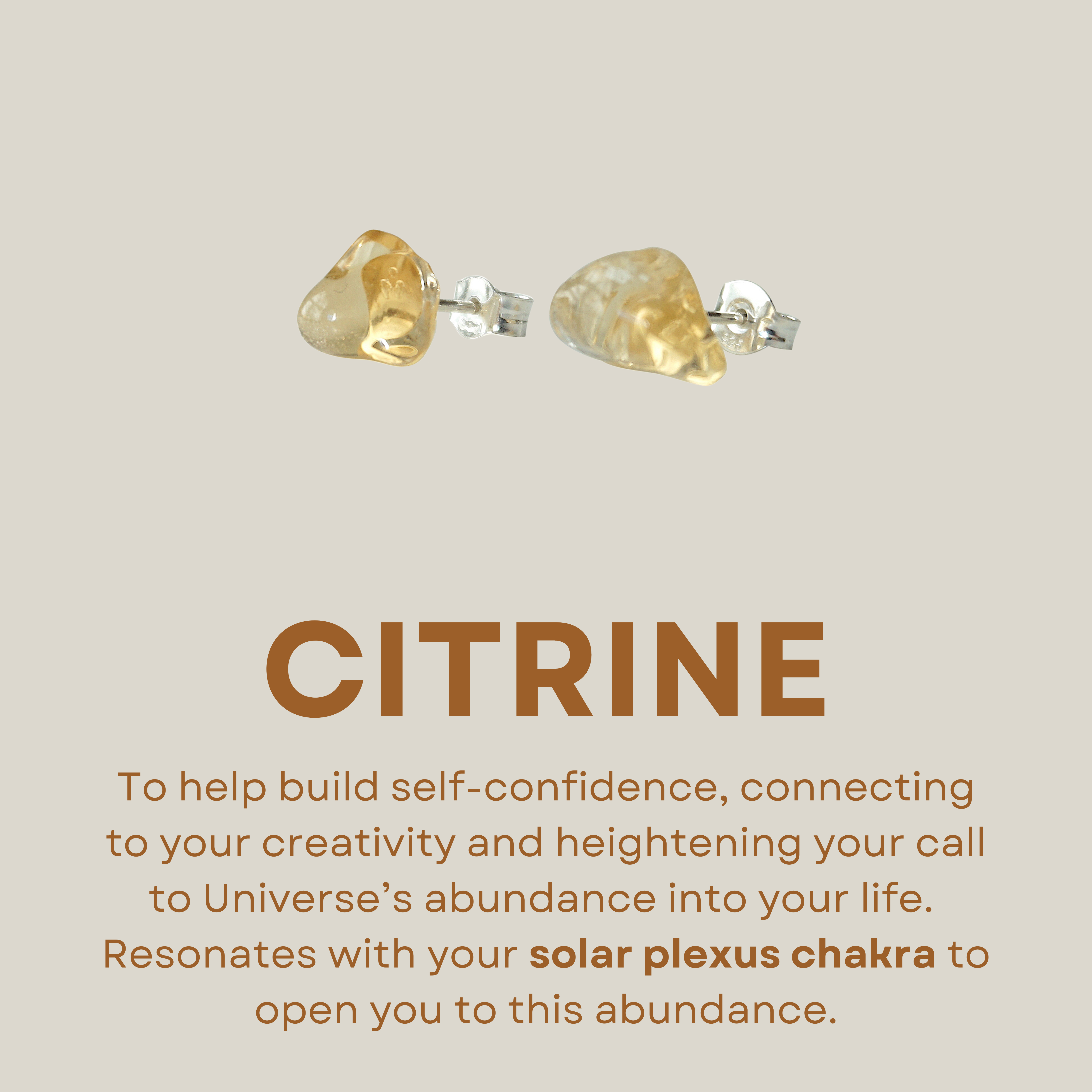 Natural Citrine Stud Earrings - 14K Gold Plated Post Earrings for Women - Elegant Minimalist Jewelry for Everyday Wear, Gift Giving & Special Occasions
