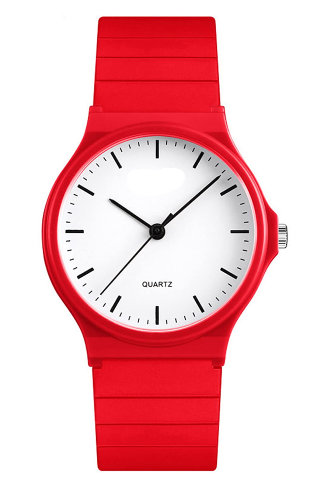 FANMIS Luxury Unisex Couple Watches - Waterproof Quartz Silicone Wristwatch for Men & Women - Fashionable Minimalist Design (Red) - Perfect for Anniversary Gifts, Valentine's Day & Everyday Wear