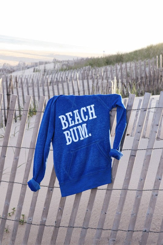 Vintage Beach Bum Hoodie for Women - Curvy Fit, Made in USA - Perfect for Casual Wear, Beach Outings & Cozy Loungewear