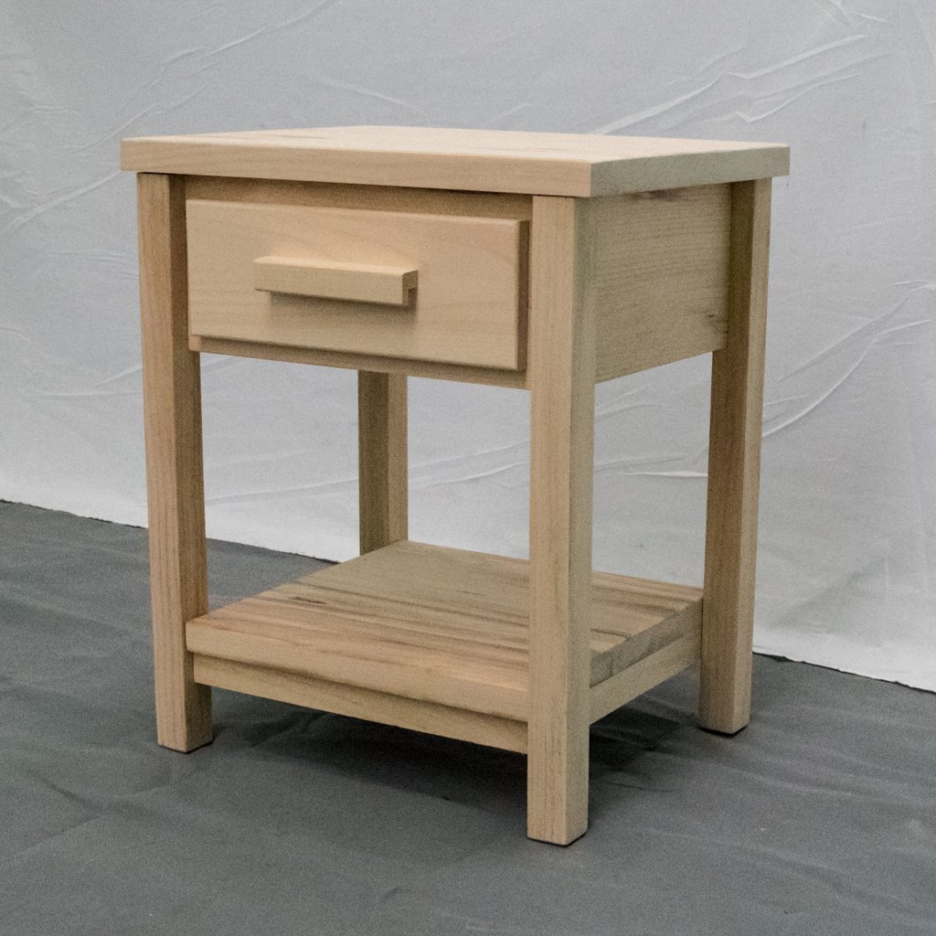 Unfinished Nightstand with 1 Drawer - Solid Wood Modern Amish Handcrafted in USA - Perfect for Bedroom, Living Room, or Home Office Storage