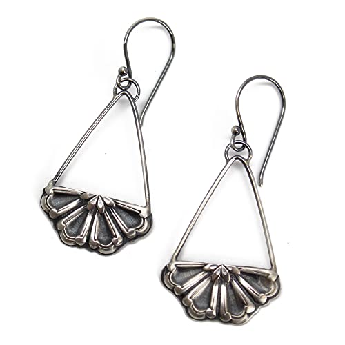 Kaleidoscope Flower Sterling Silver Dangle Earrings – Half Circle Drop Earrings for Women | Elegant Jewelry for Parties, Weddings & Everyday Wear