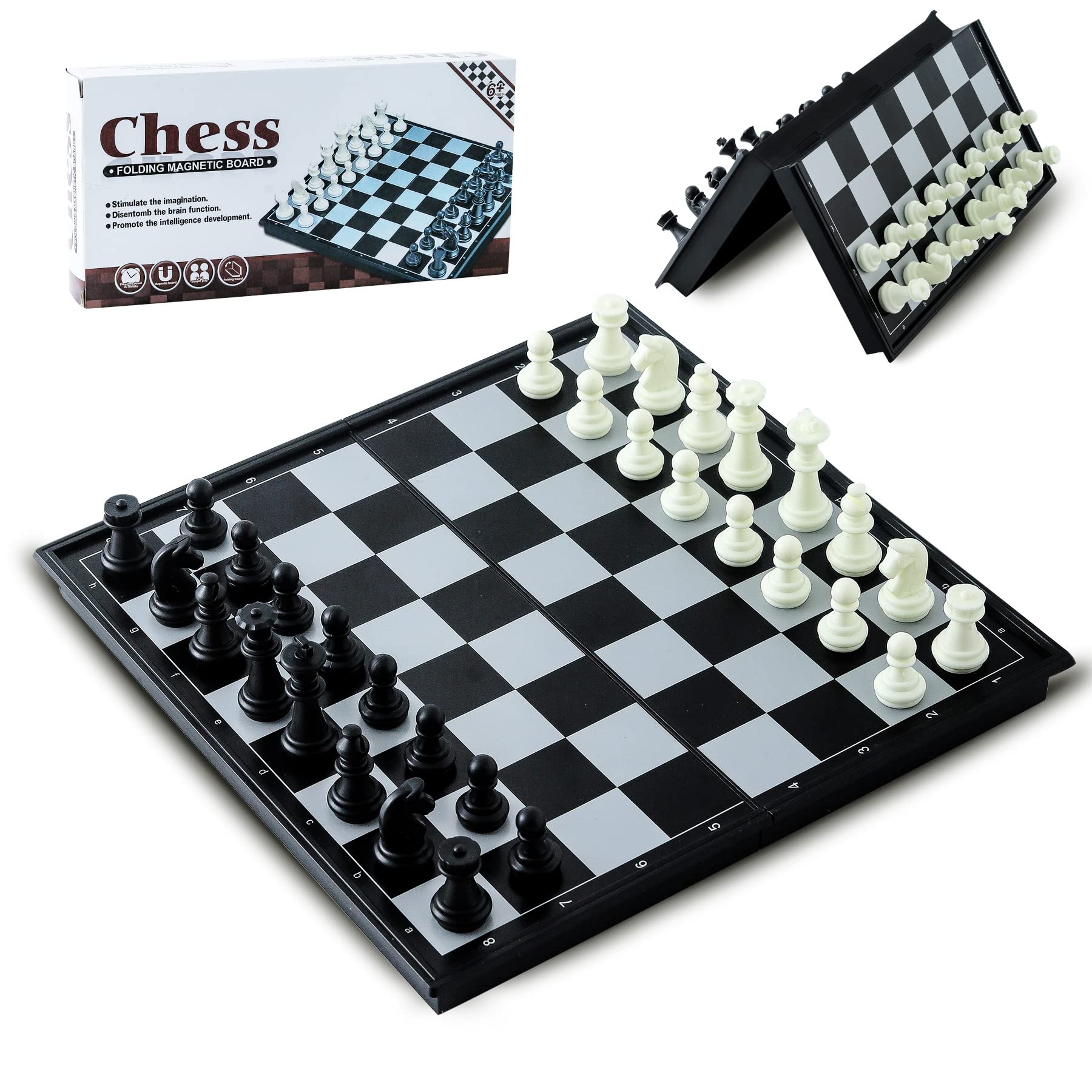 Magnetic Travel Chess Set with Folding Board - Portable Chess Game for Kids & Adults | Perfect for Road Trips, Camping & Family Game Nights