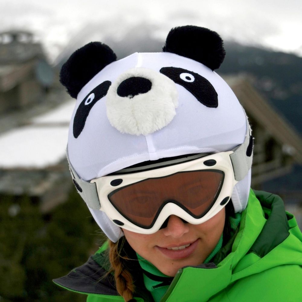 CoolCasc Panda Helmet Cover - Cute Animal Design for Bike, Motorcycle & Skateboard Helmets - Perfect for Kids & Adults Outdoor Sports & Cosplay