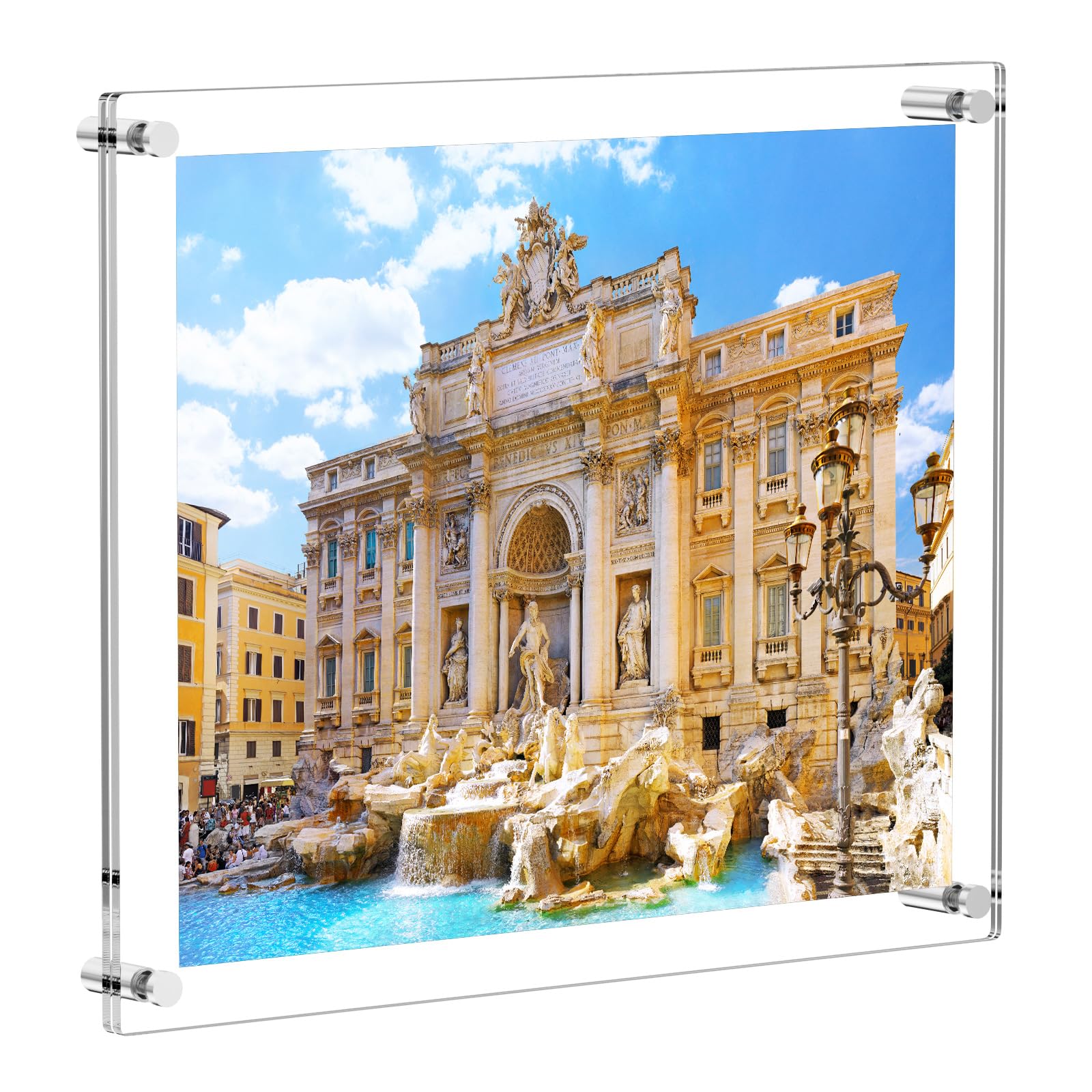 AITEE 18×24 Large Acrylic Floating Picture Frame - Clear Wall Mount Photo Display for Home, Office & Living Room - 20.5×26.5 Full Frame Size - Perfect for Family Photos, Artwork & Wall Decor